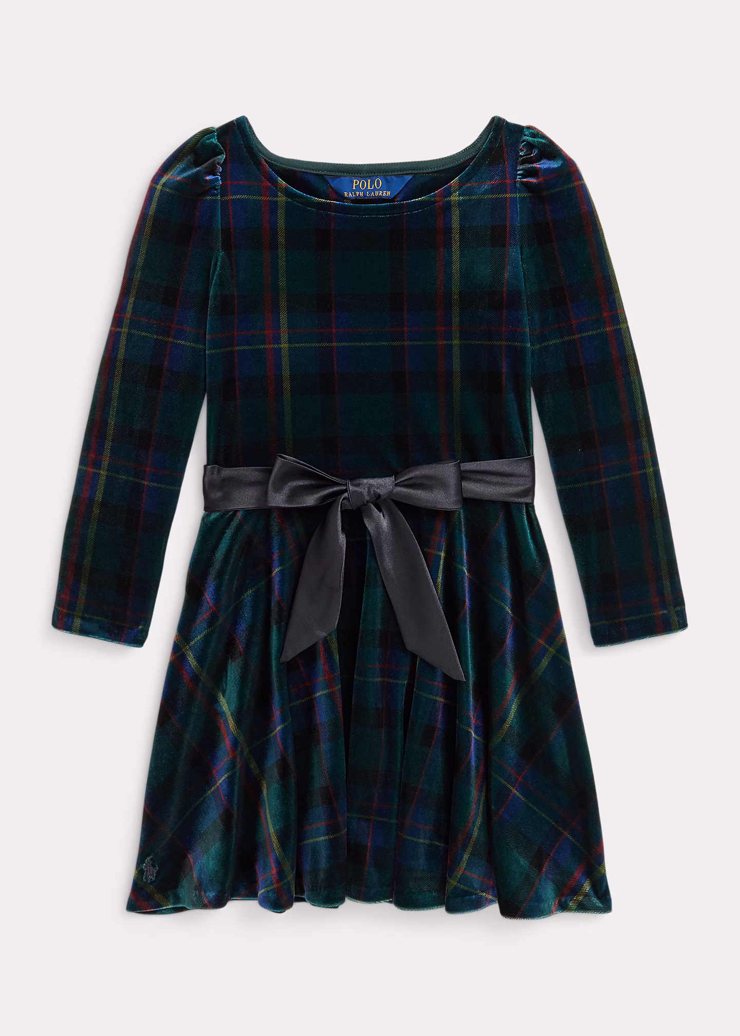 Kariertes Kleid aus Velours - RALPH LAUREN OUTLET