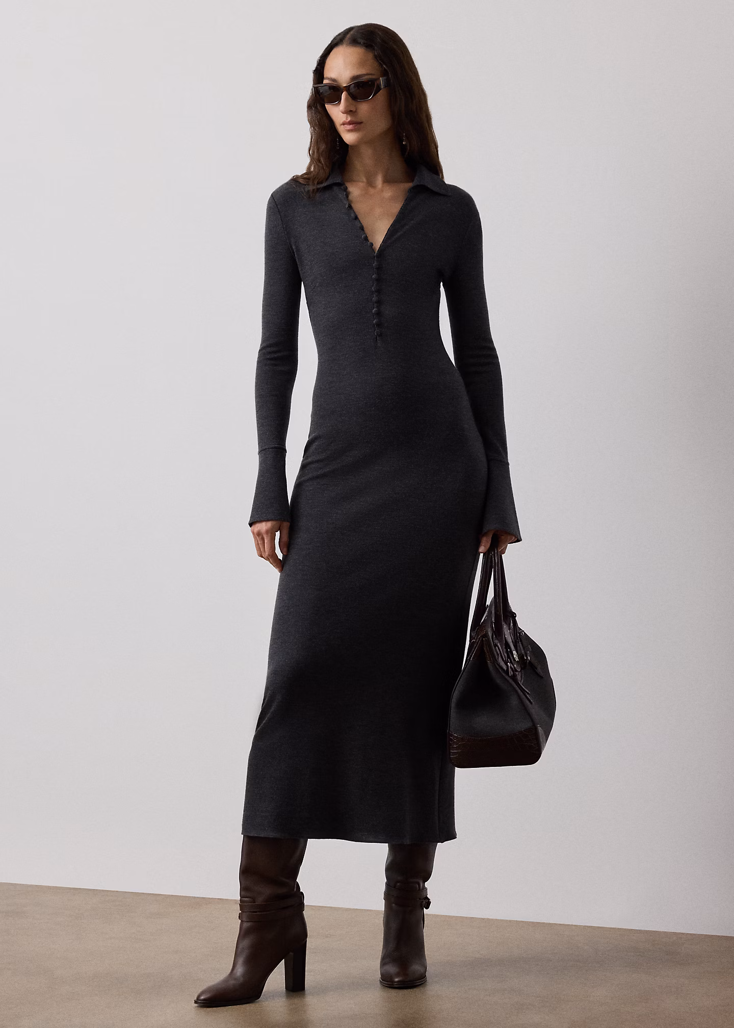 Meliertes Tageskleid Amberly aus Wolle - RALPH LAUREN OUTLET