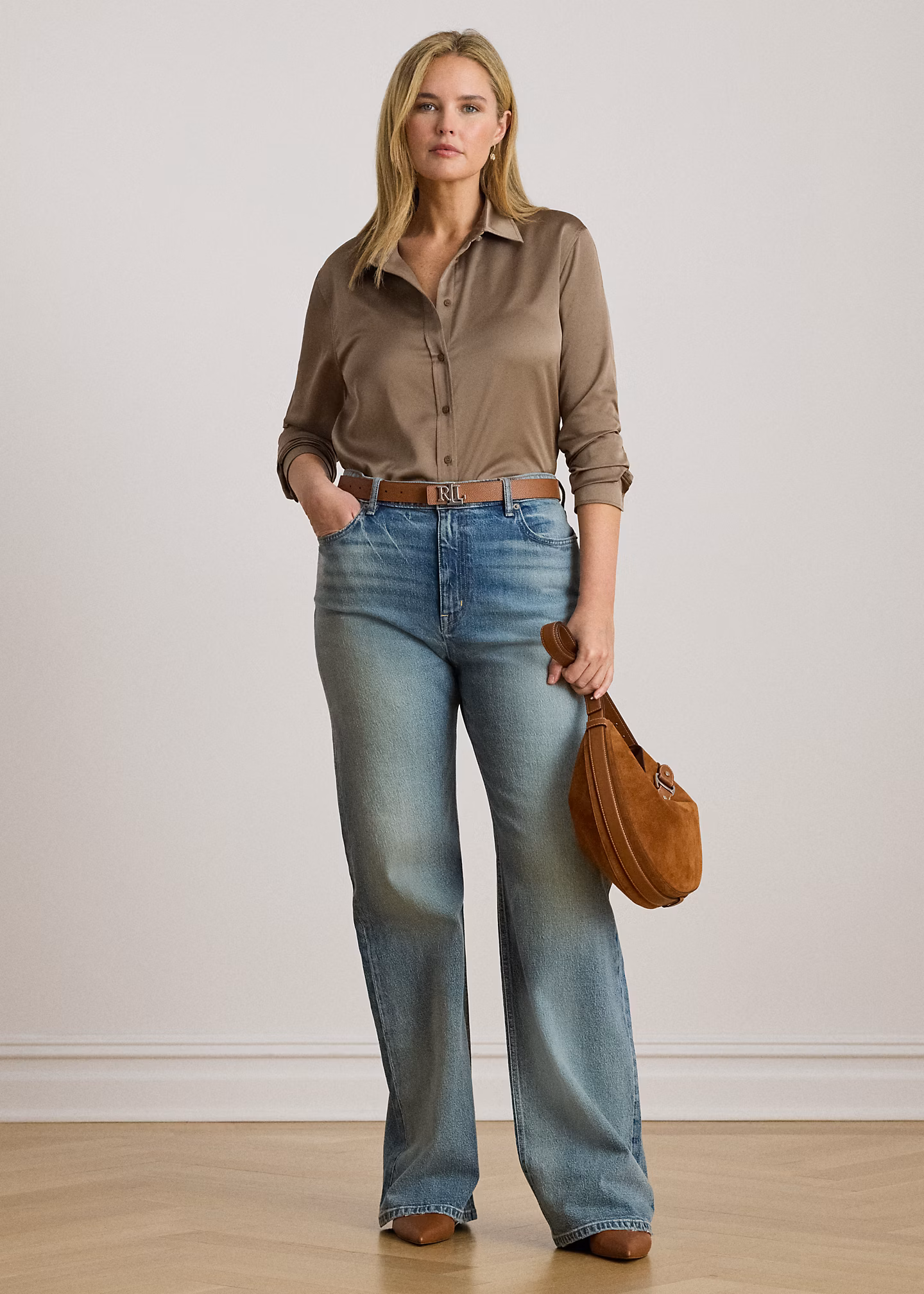 Classic-Fit Hemd aus Satin-Charmeuse - RALPH LAUREN OUTLET