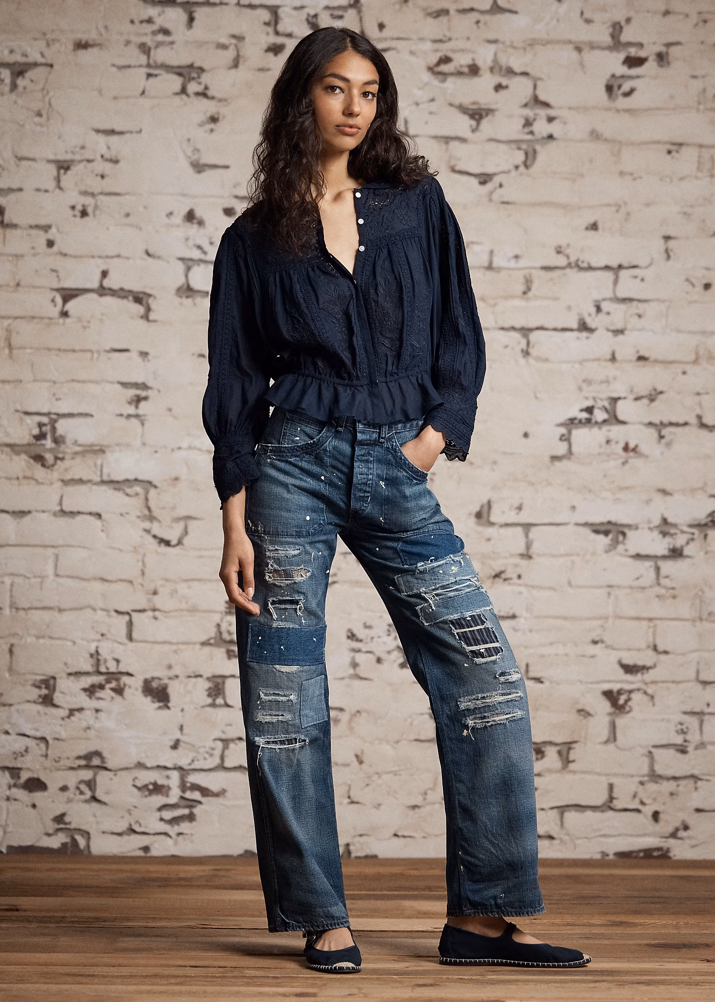 Jeans Ryleigh in Used-Optik mit Schnalle - RALPH LAUREN OUTLET