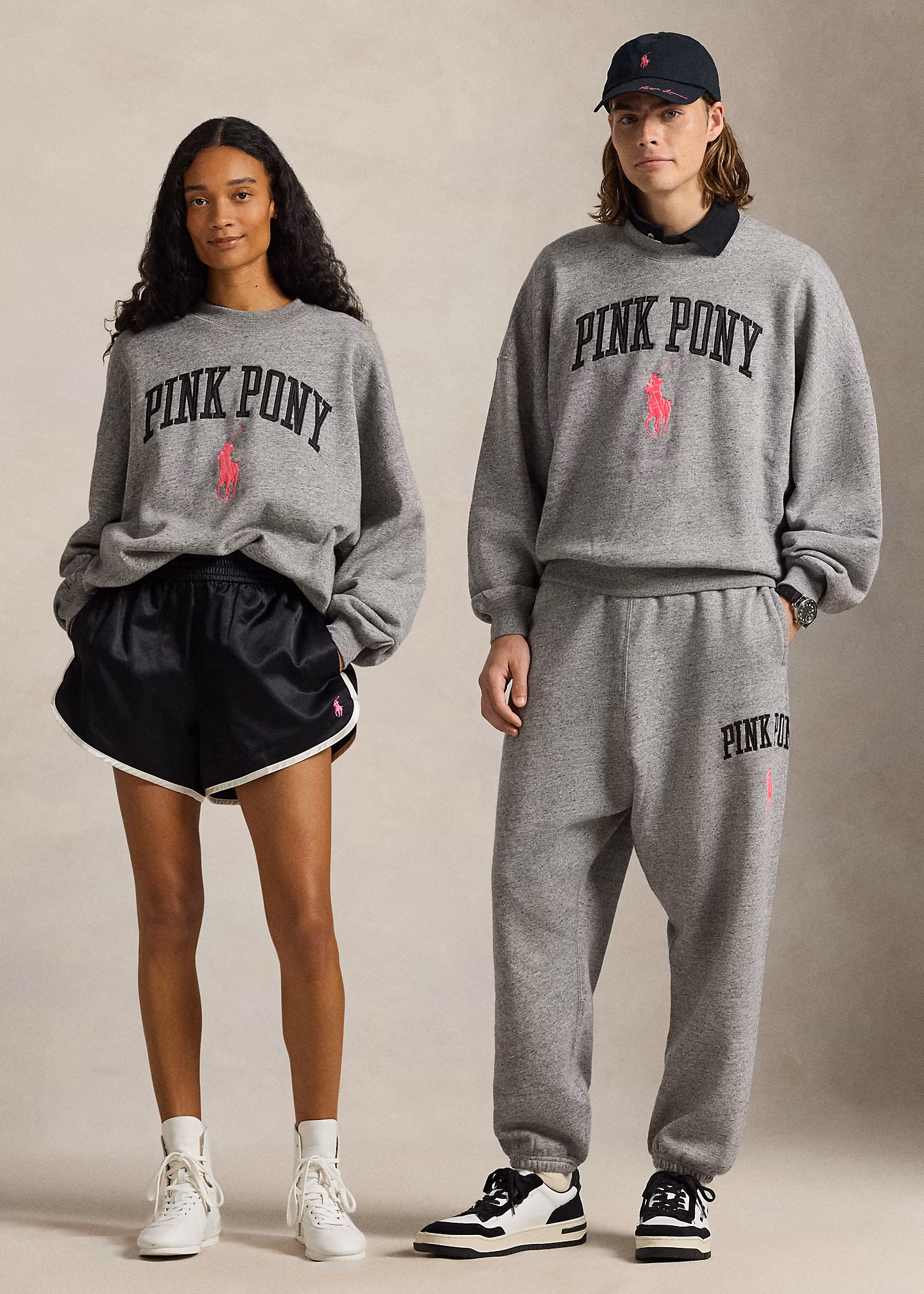 Fleece-Rundhalspullover mit Pink Pony - RALPH LAUREN OUTLET