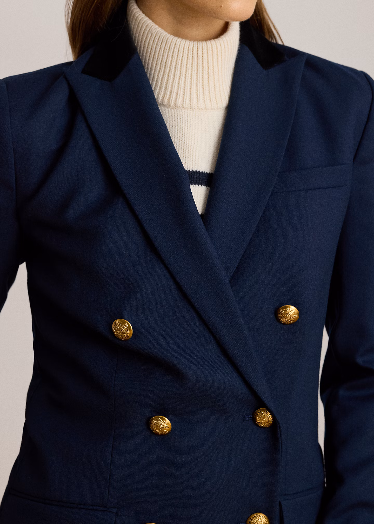 Zweireihiger Blazer aus Wolltwill - RALPH LAUREN OUTLET