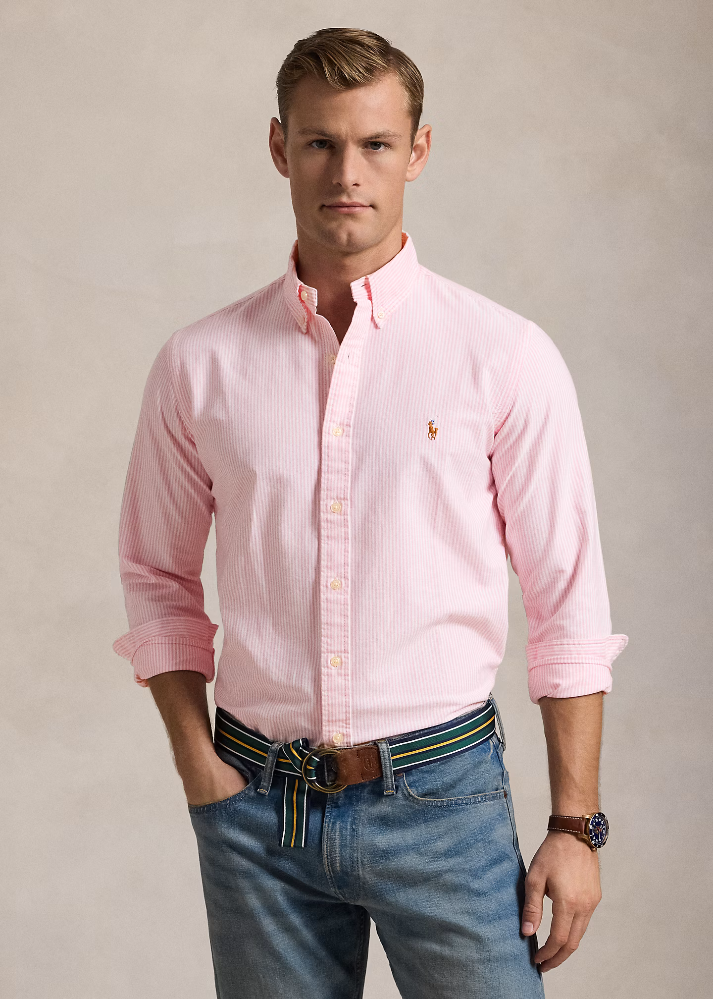 Gestreiftes Custom-Fit Oxfordhemd - RALPH LAUREN OUTLET