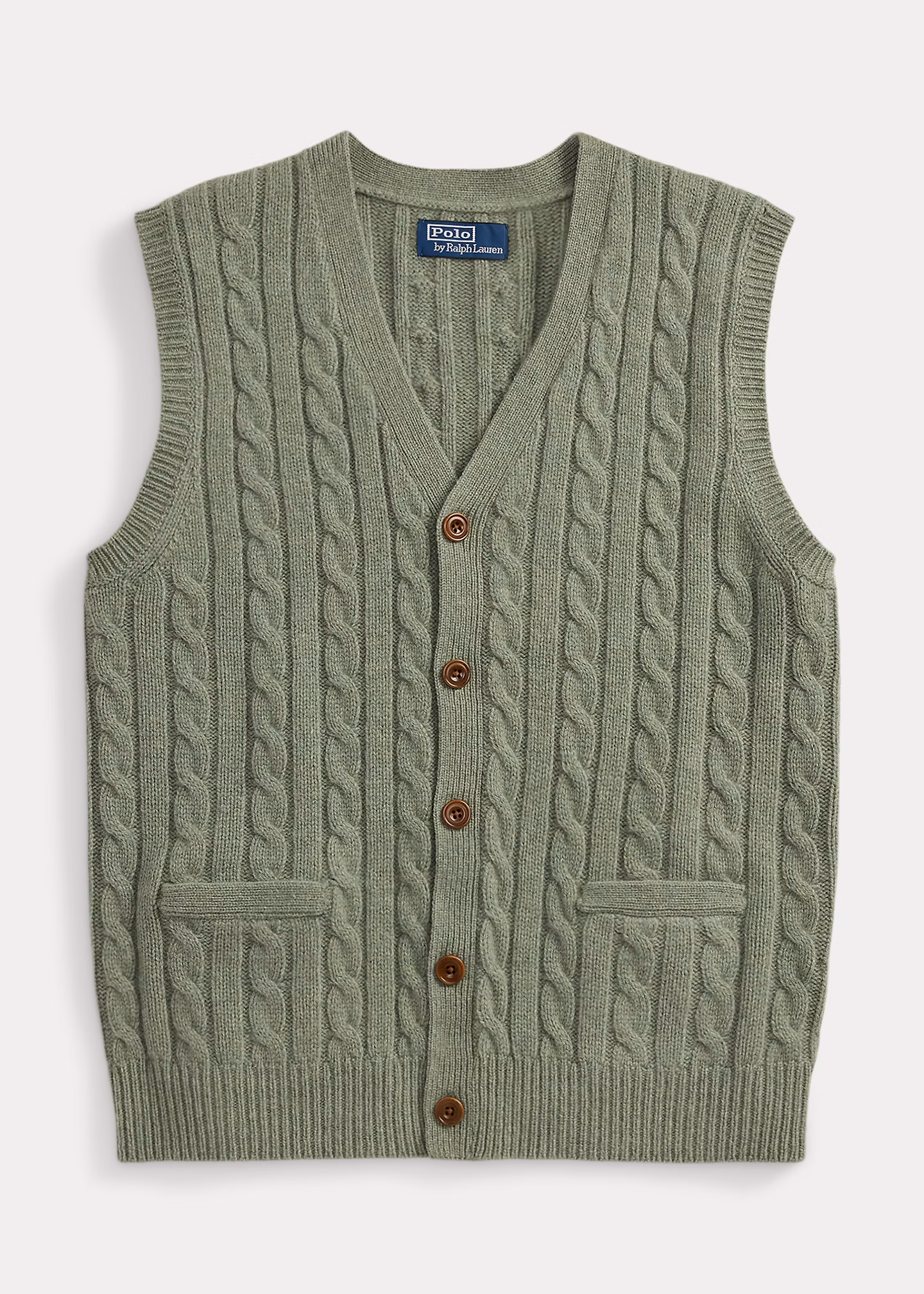 Woll-Kaschmir-Pullunder mit Zopfmuster - RALPH LAUREN OUTLET