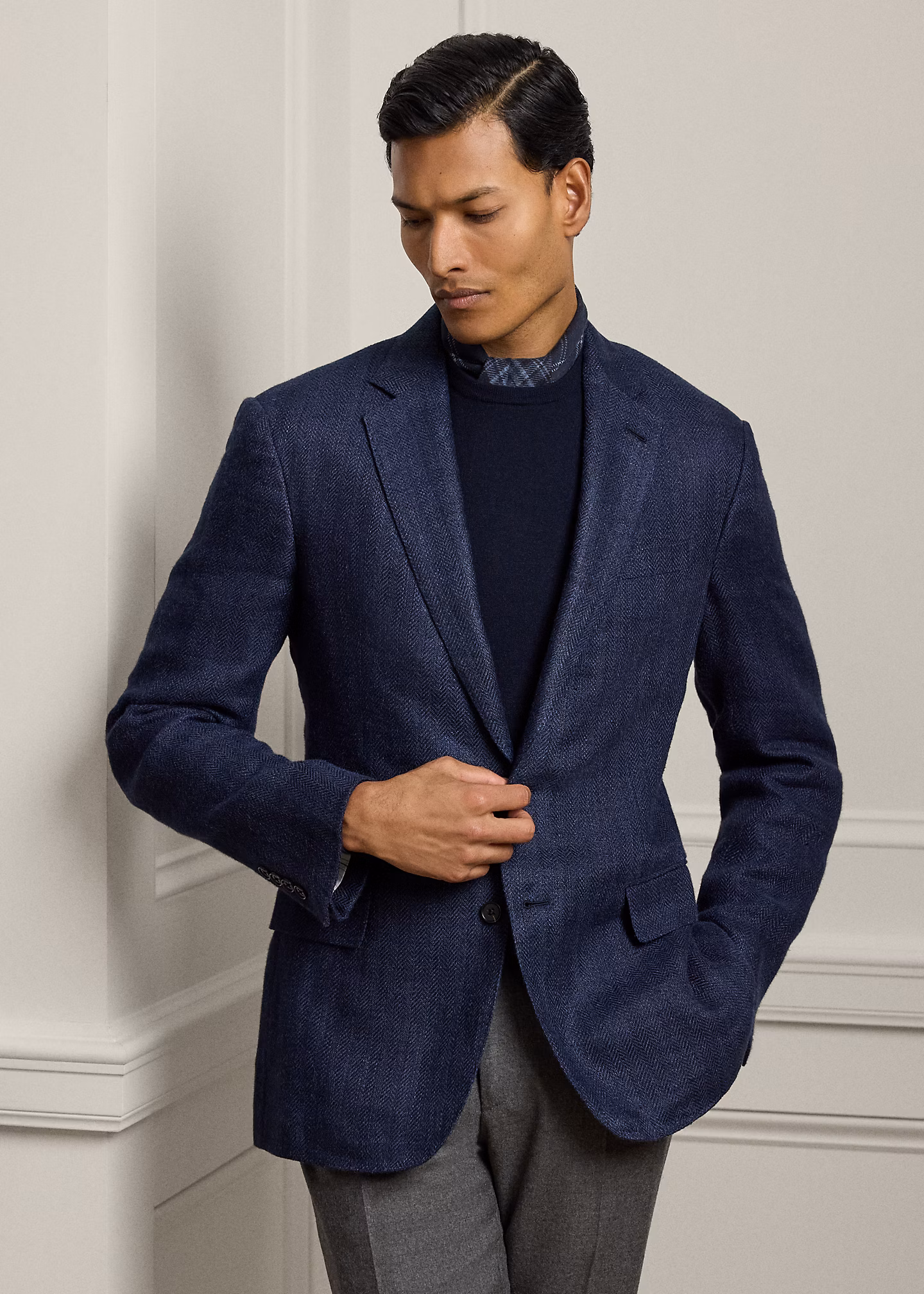 Handgeschneiderte Fischgratjacke Kent - RALPH LAUREN OUTLET