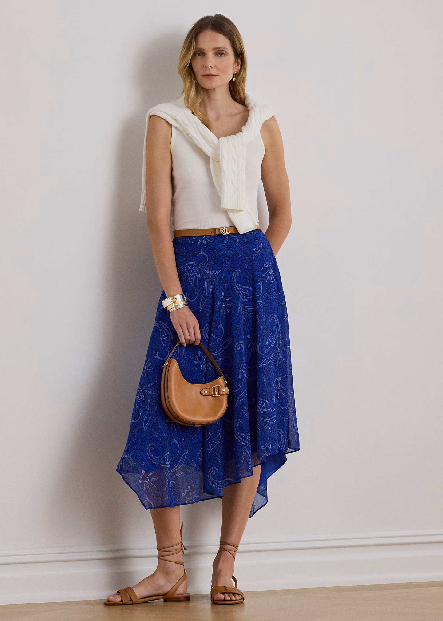 Paisley-Georgette-Zipfelsaumrock - RALPH LAUREN OUTLET