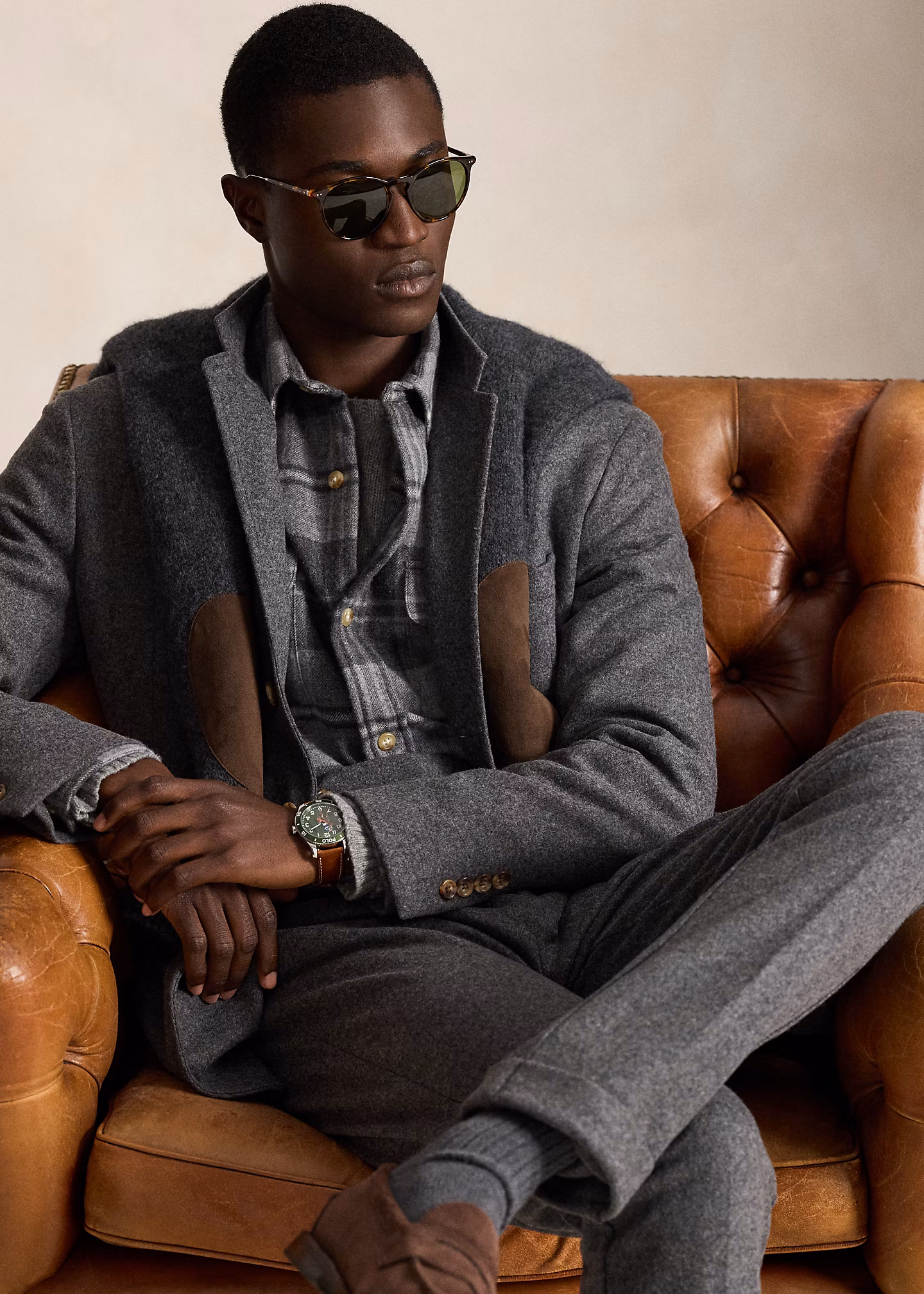 Anzughose aus Strick-Flanell - RALPH LAUREN OUTLET