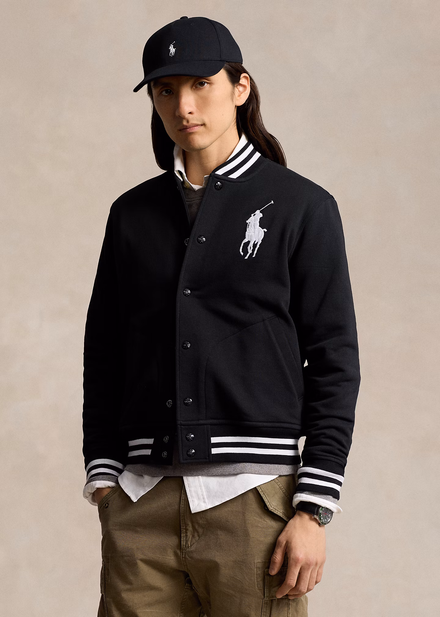 Baseball-Fleecejacke mit Big Pony - RALPH LAUREN OUTLET