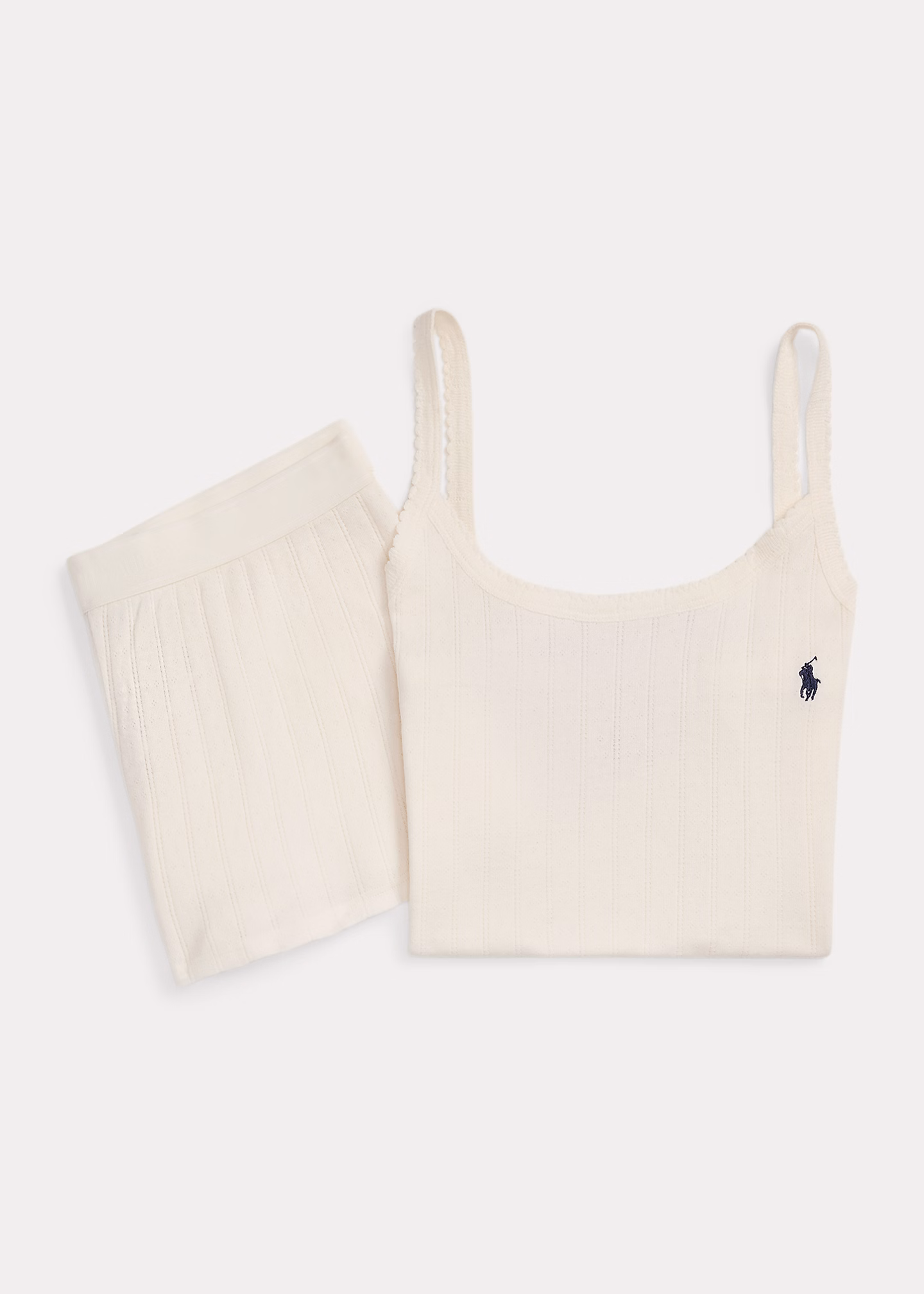 Pyjama mit Lochmuster-Tanktop und Shorts - RALPH LAUREN OUTLET