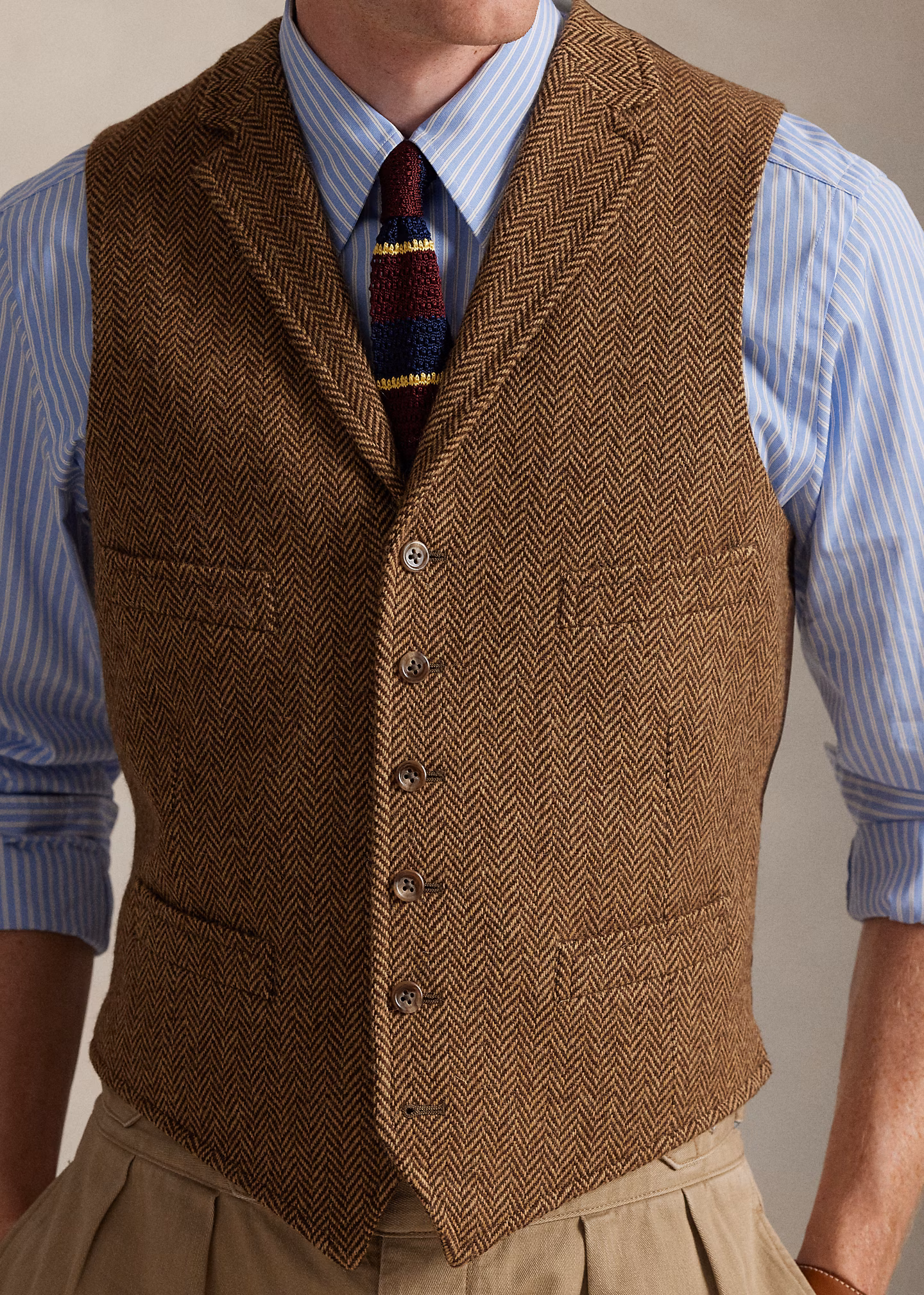 Wollweste mit Fischgratmuster - RALPH LAUREN OUTLET