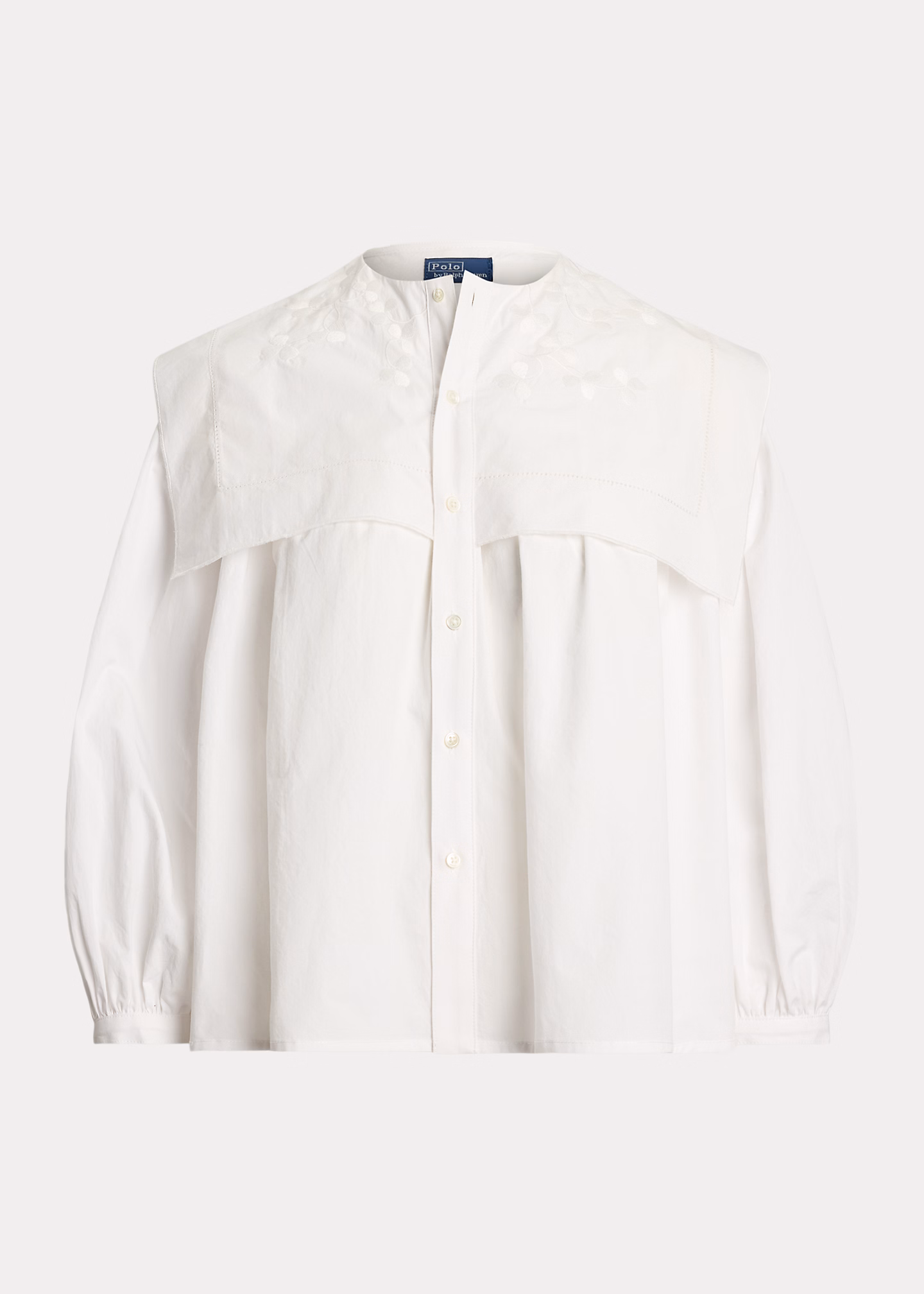 Hemdbluse aus Baumwollpopeline mit Latz - RALPH LAUREN OUTLET