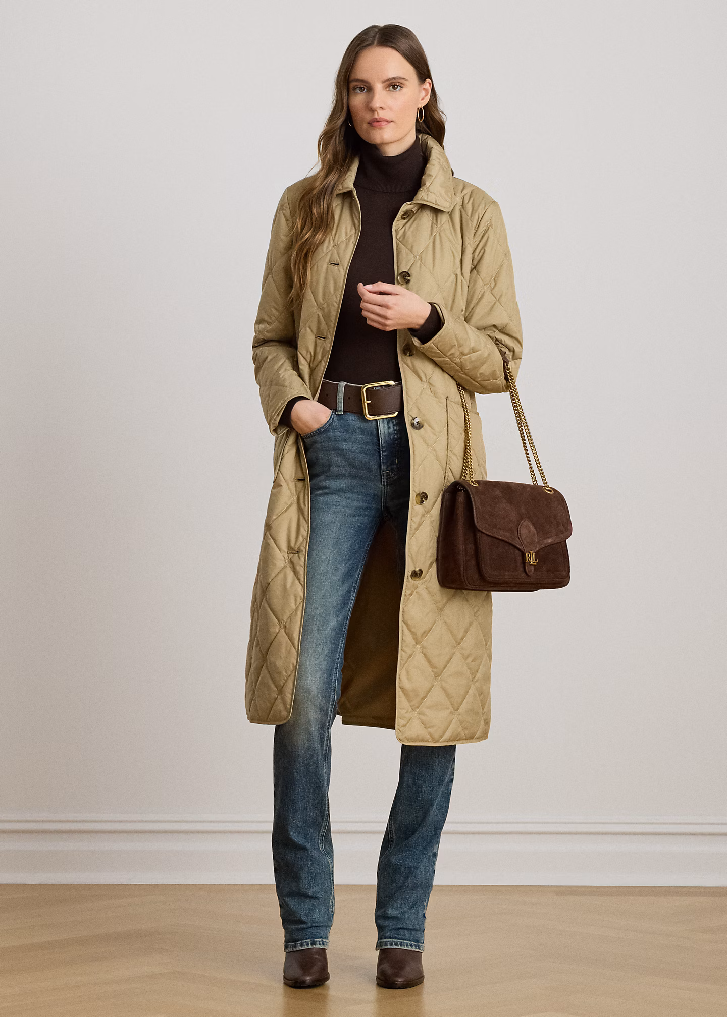 Langer Steppmantel mit Logo - RALPH LAUREN OUTLET