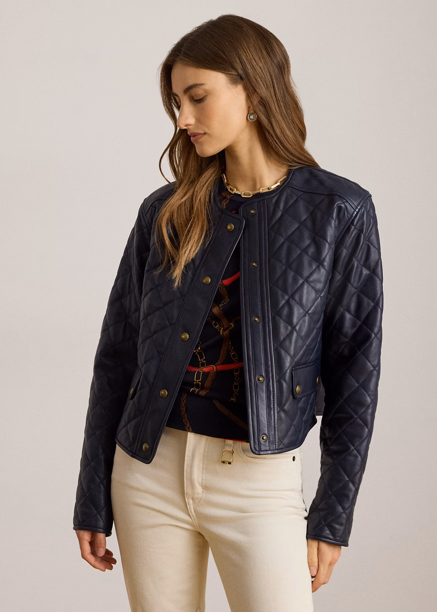 Gesteppte Kurzjacke aus Lammleder - RALPH LAUREN OUTLET