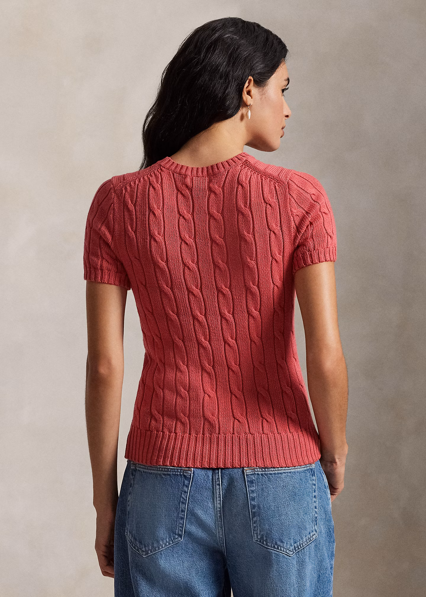 Kurzarmpullover mit Zopfmuster - RALPH LAUREN OUTLET