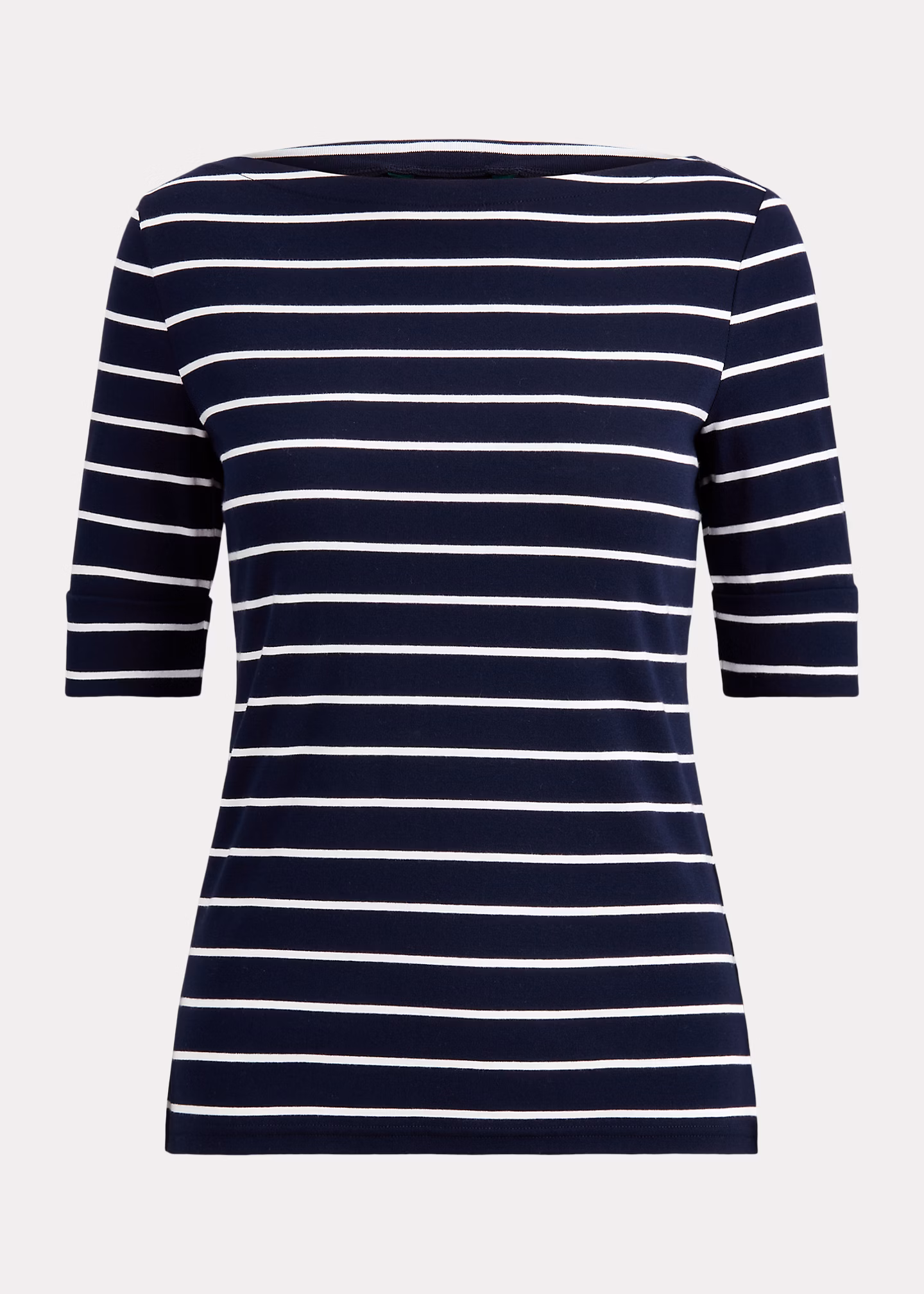 Baumwoll-T-Shirt mit U-Boot-Ausschnitt - RALPH LAUREN OUTLET