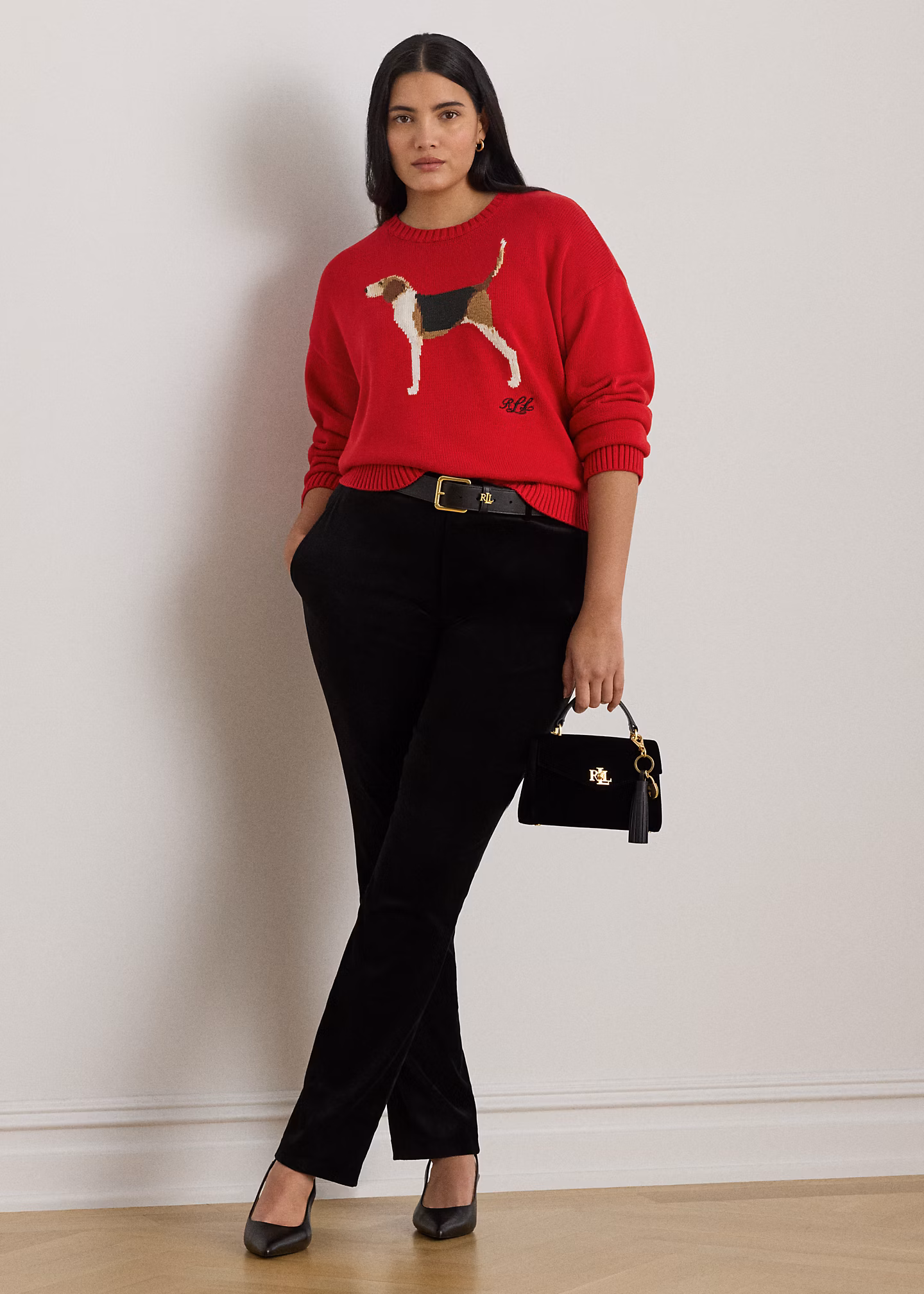 Baumwollpullover mit Foxhound-Intarsie - RALPH LAUREN OUTLET