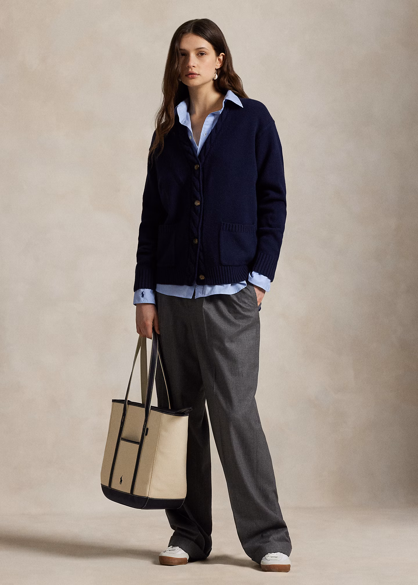 Strickjacke mit Zopfmusterbesatz - RALPH LAUREN OUTLET