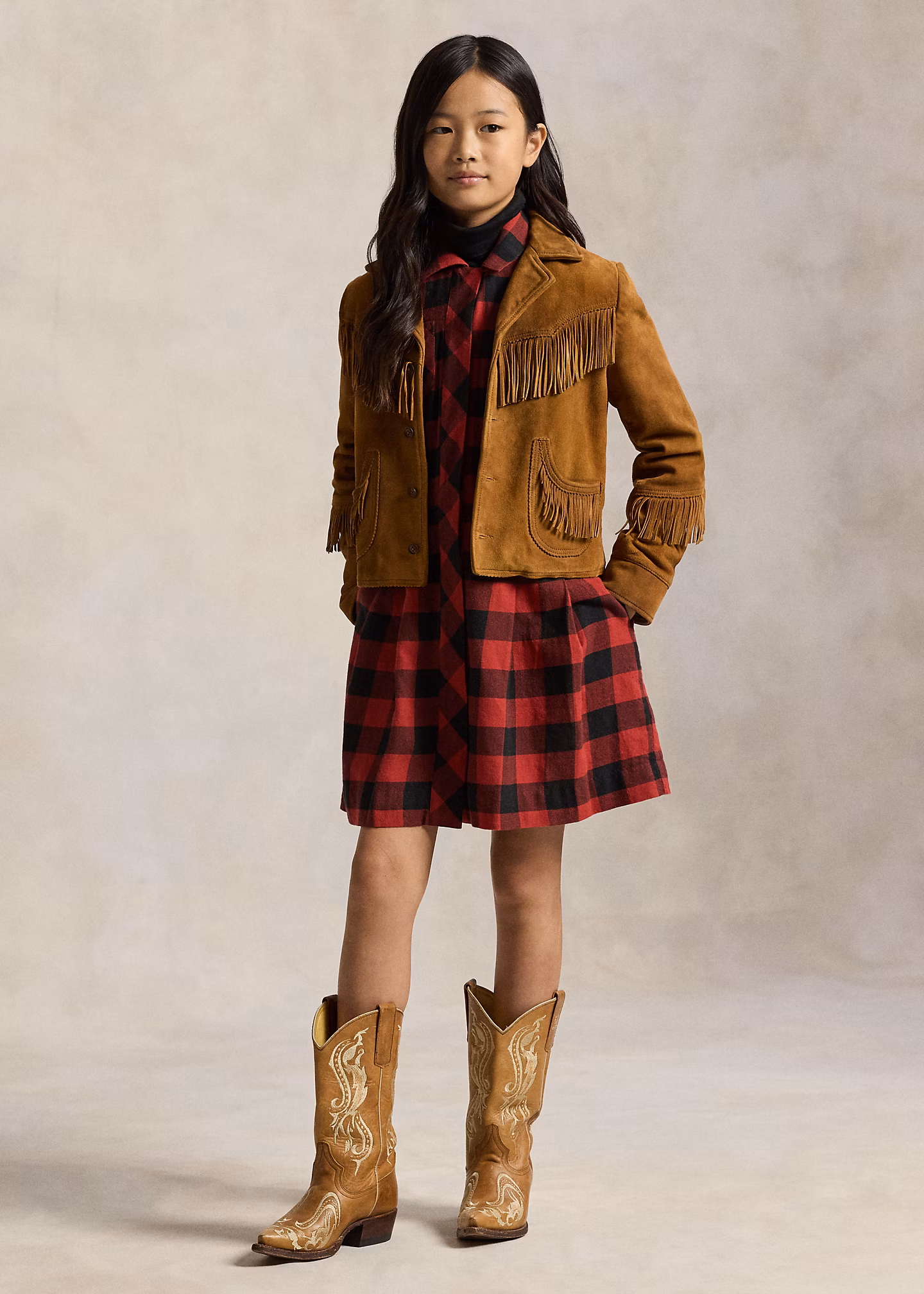 Baumwolltwill-Kleid mit Buffalo-Karo - RALPH LAUREN OUTLET