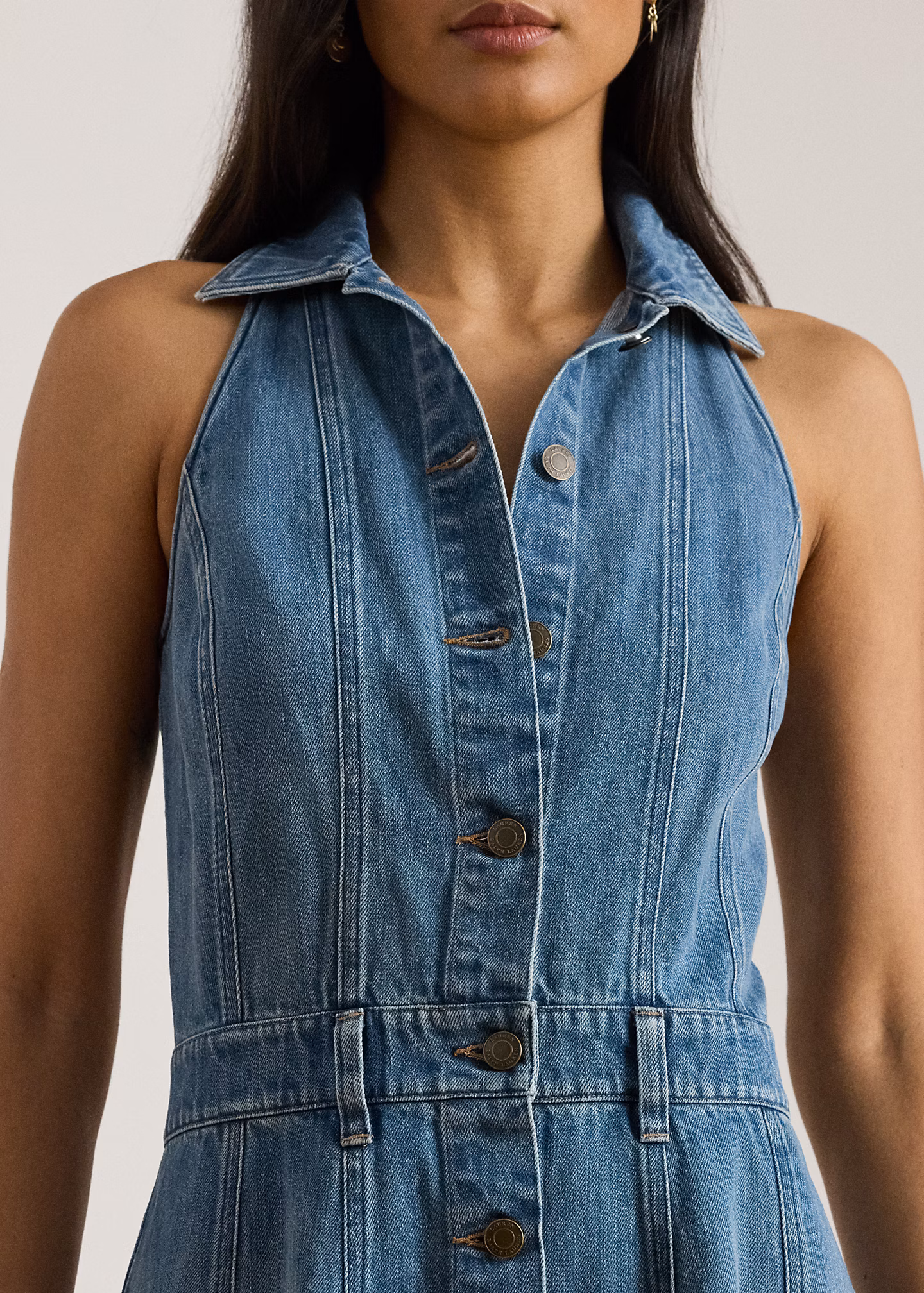 Ärmelloses Denim-Hemdkleid in Bahnen - RALPH LAUREN OUTLET