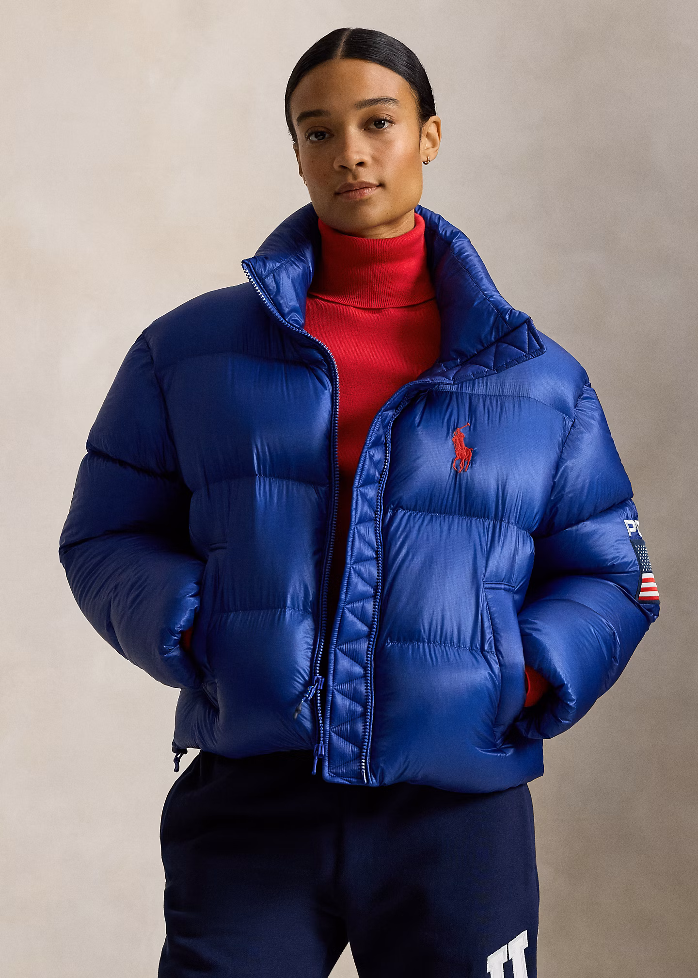 Daunen-Pufferjacke mit US-Flagge - RALPH LAUREN OUTLET