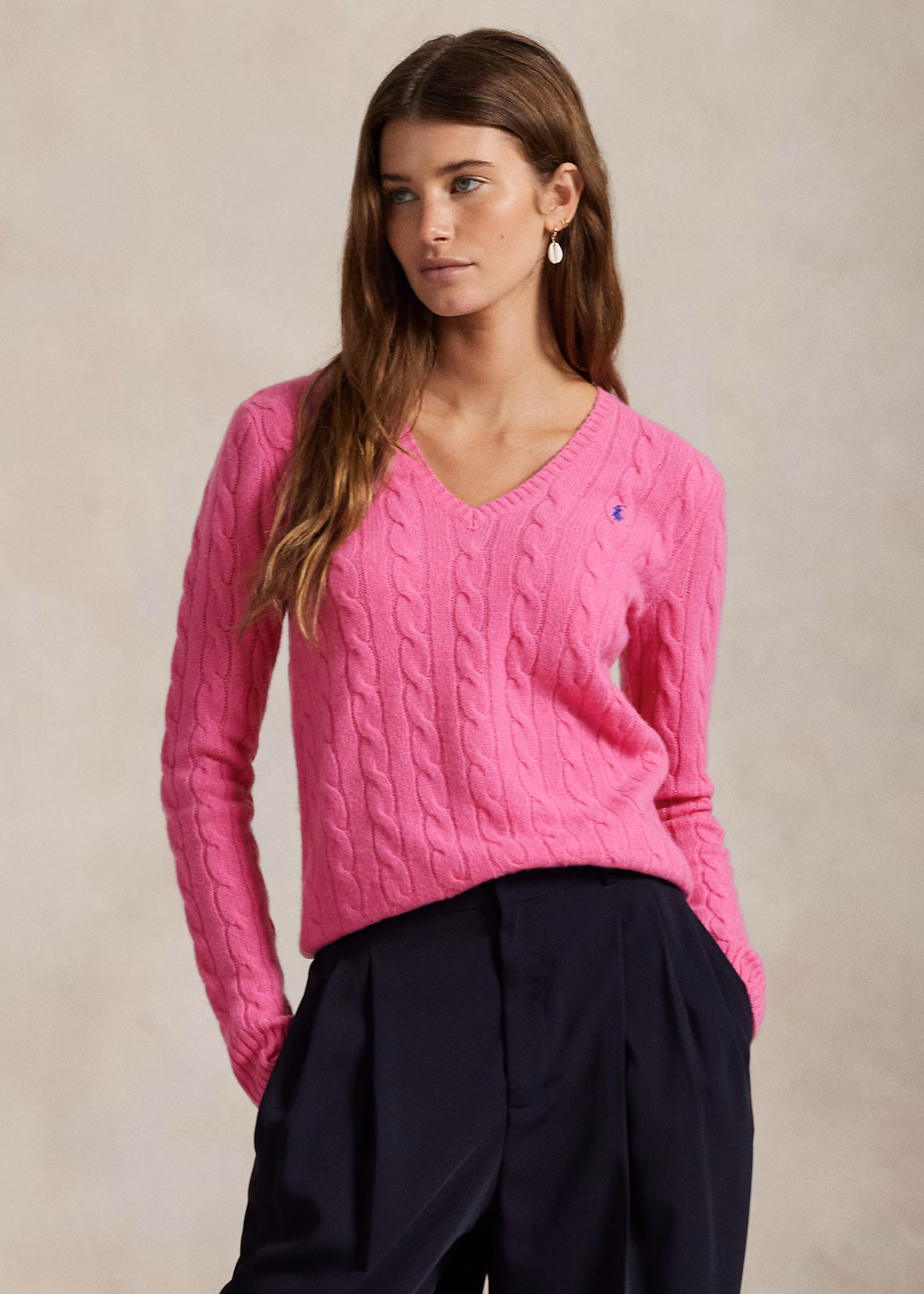 Woll-Kaschmir-Pullover mit Zopfmuster - RALPH LAUREN OUTLET