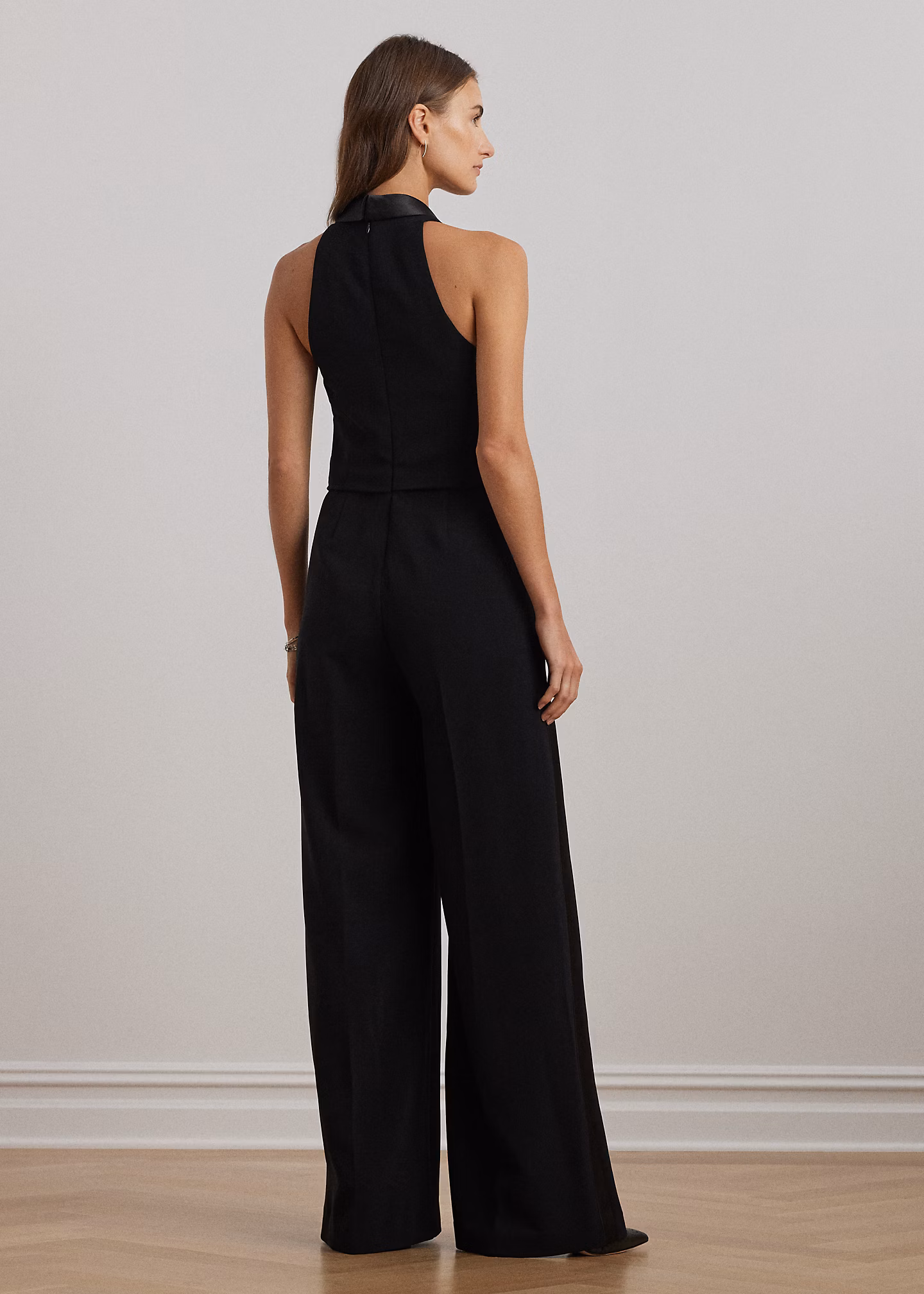 Ärmelloser Crêpe-Jumpsuit mit Satin - RALPH LAUREN OUTLET