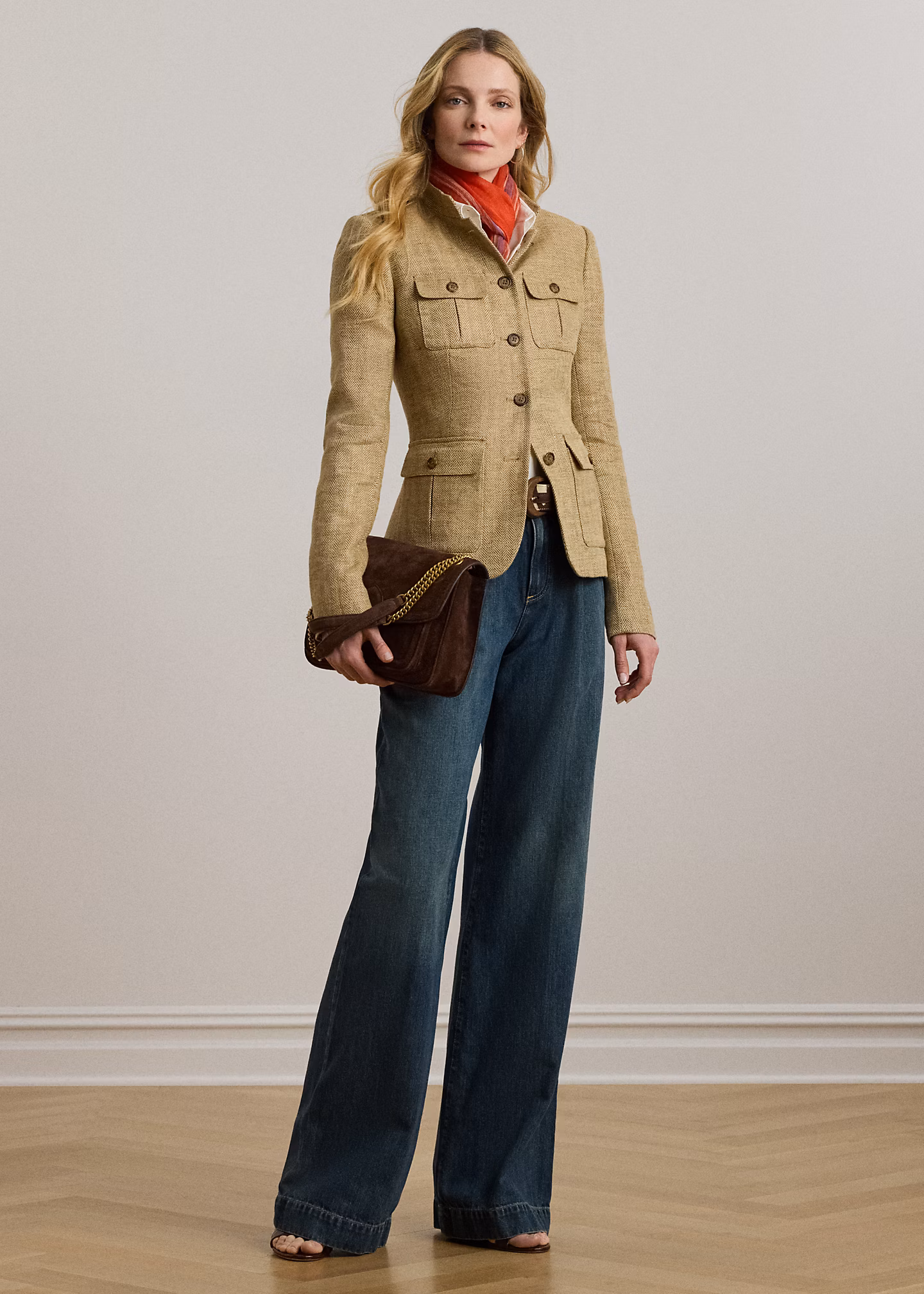 Jeans mit hoher Leibhöhe und Falten - RALPH LAUREN OUTLET