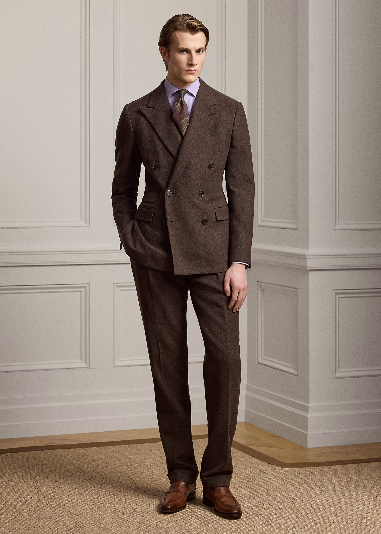 Handgeschneiderte Wolltwill-Hose Gregory - RALPH LAUREN OUTLET