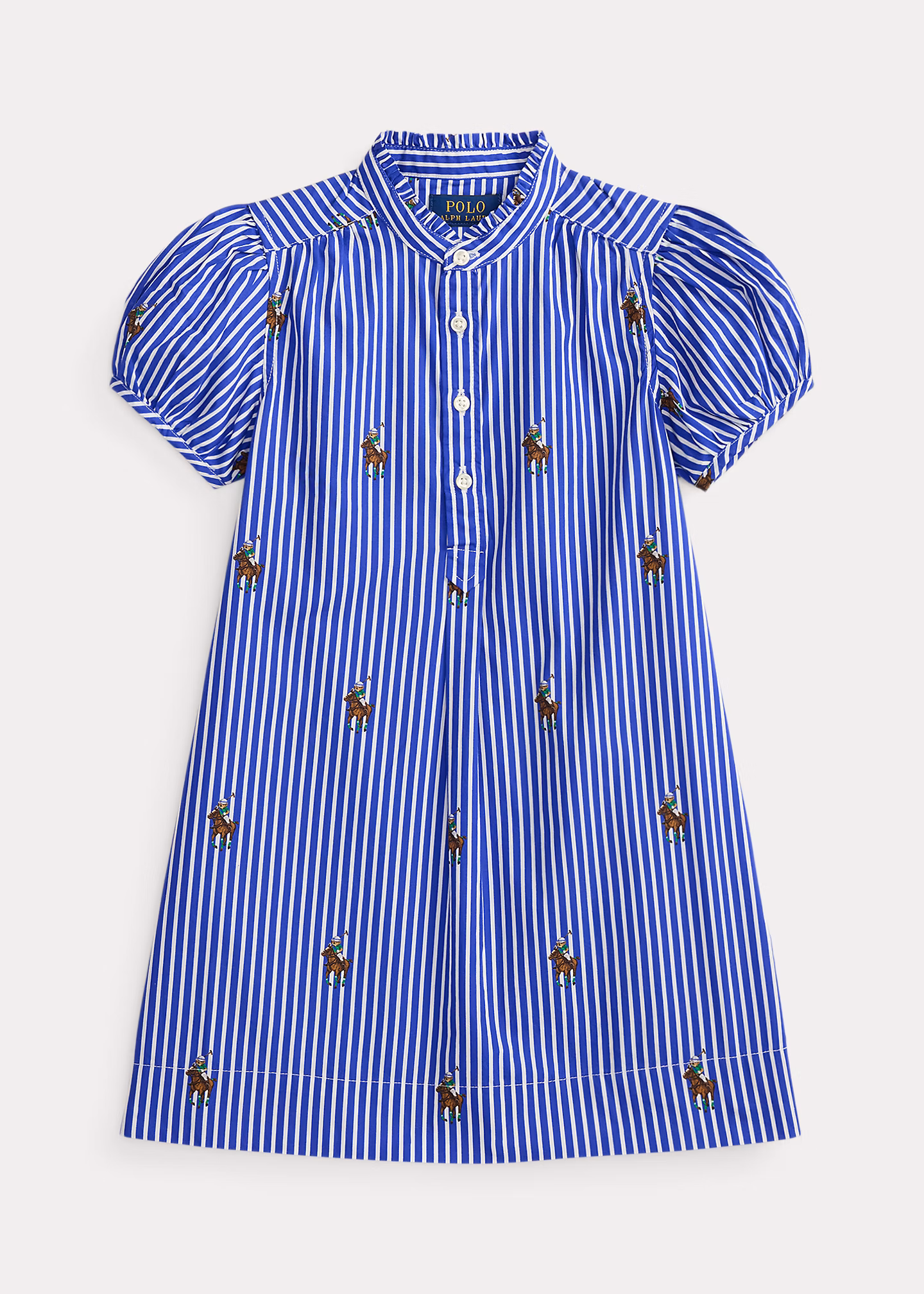 Gestreiftes Popelinekleid mit Polo Bear - RALPH LAUREN OUTLET