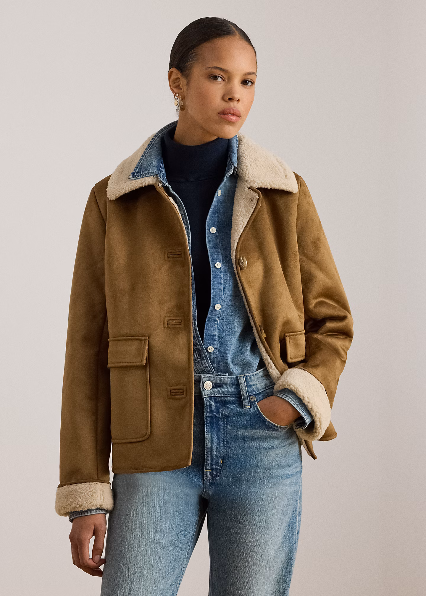 Jacke mit künstlichem Lammfell - RALPH LAUREN OUTLET