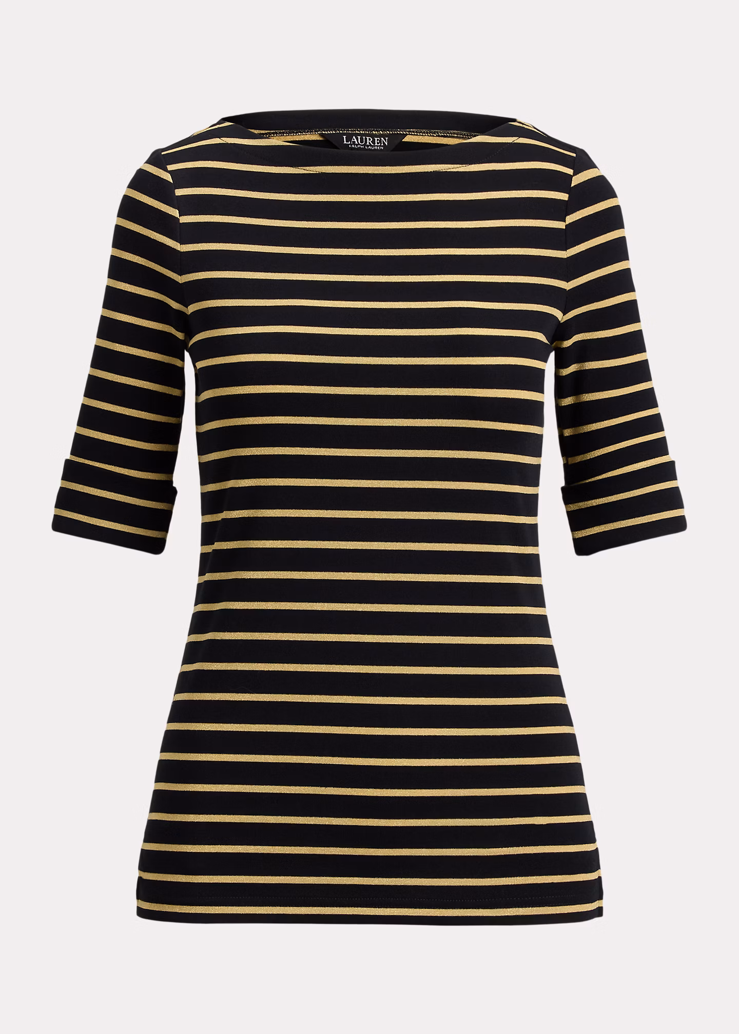 T-Shirt mit Metallic-Streifenmuster - RALPH LAUREN OUTLET