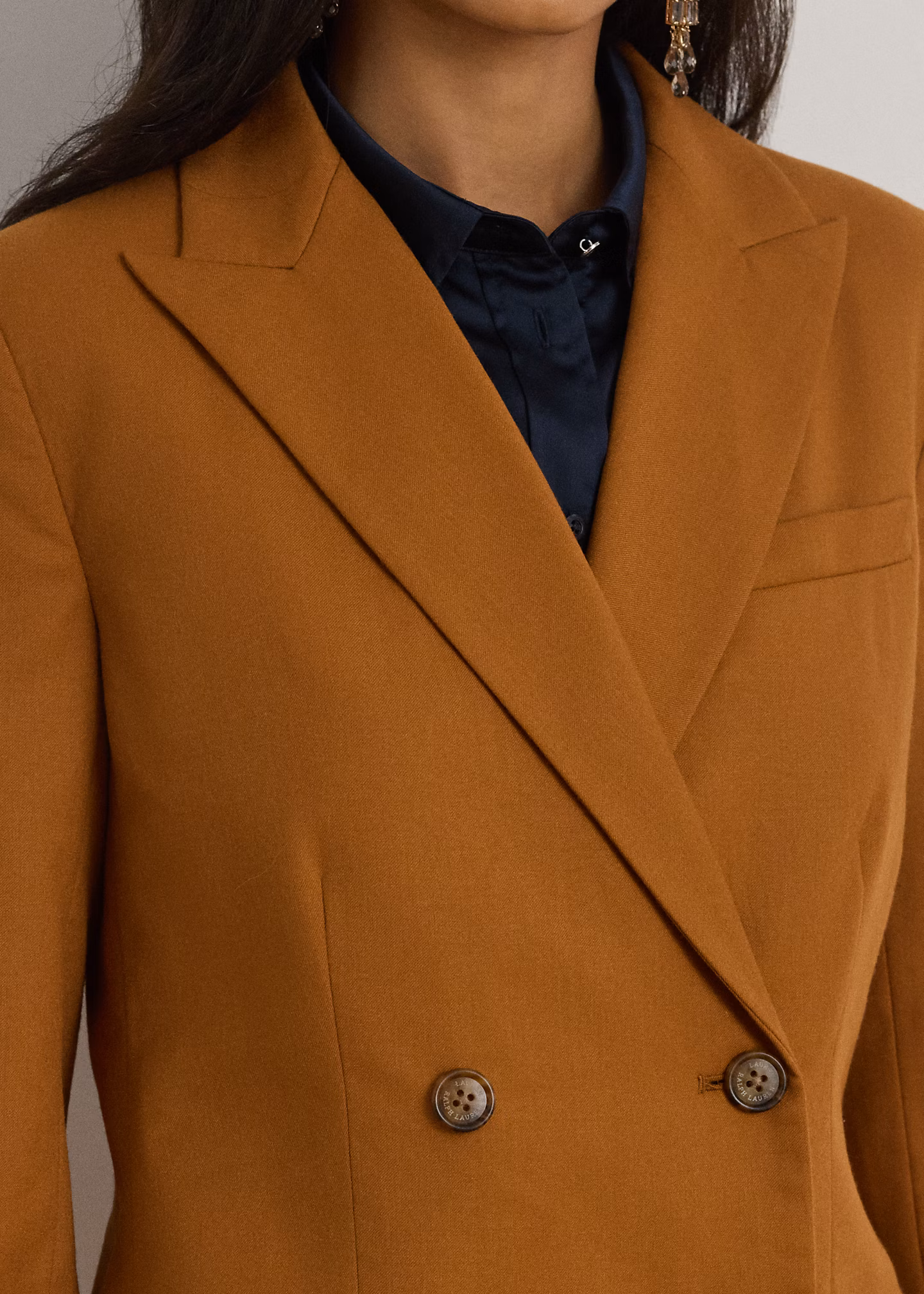 Zweireihiger Blazer aus Wolltwill - RALPH LAUREN OUTLET