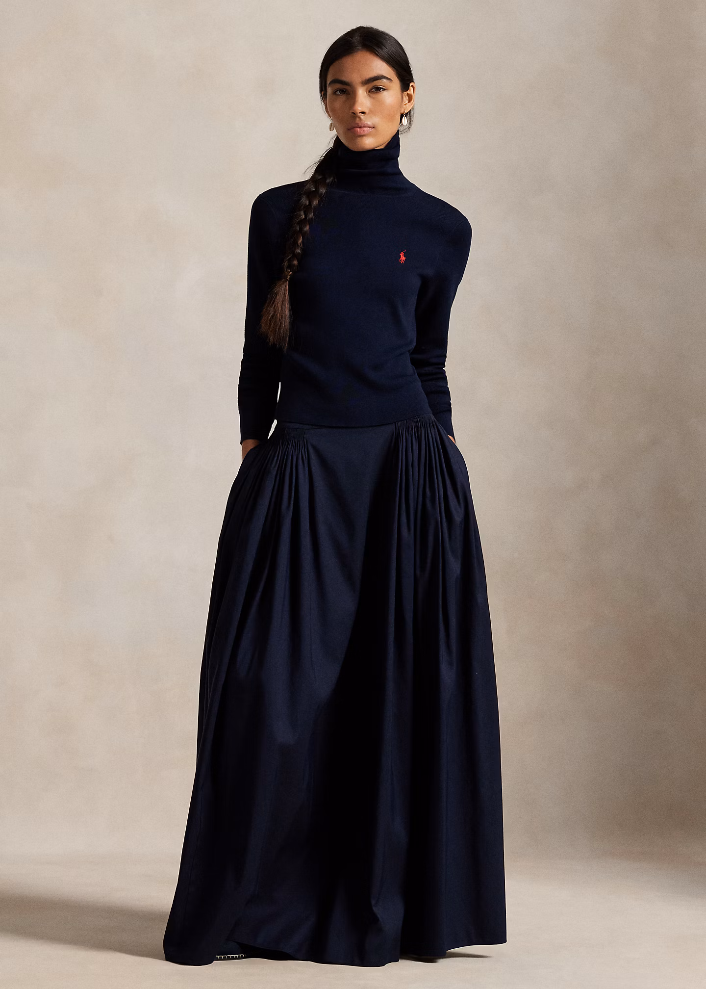 Maxirock aus Baumwoll-Seiden-Faille - RALPH LAUREN OUTLET