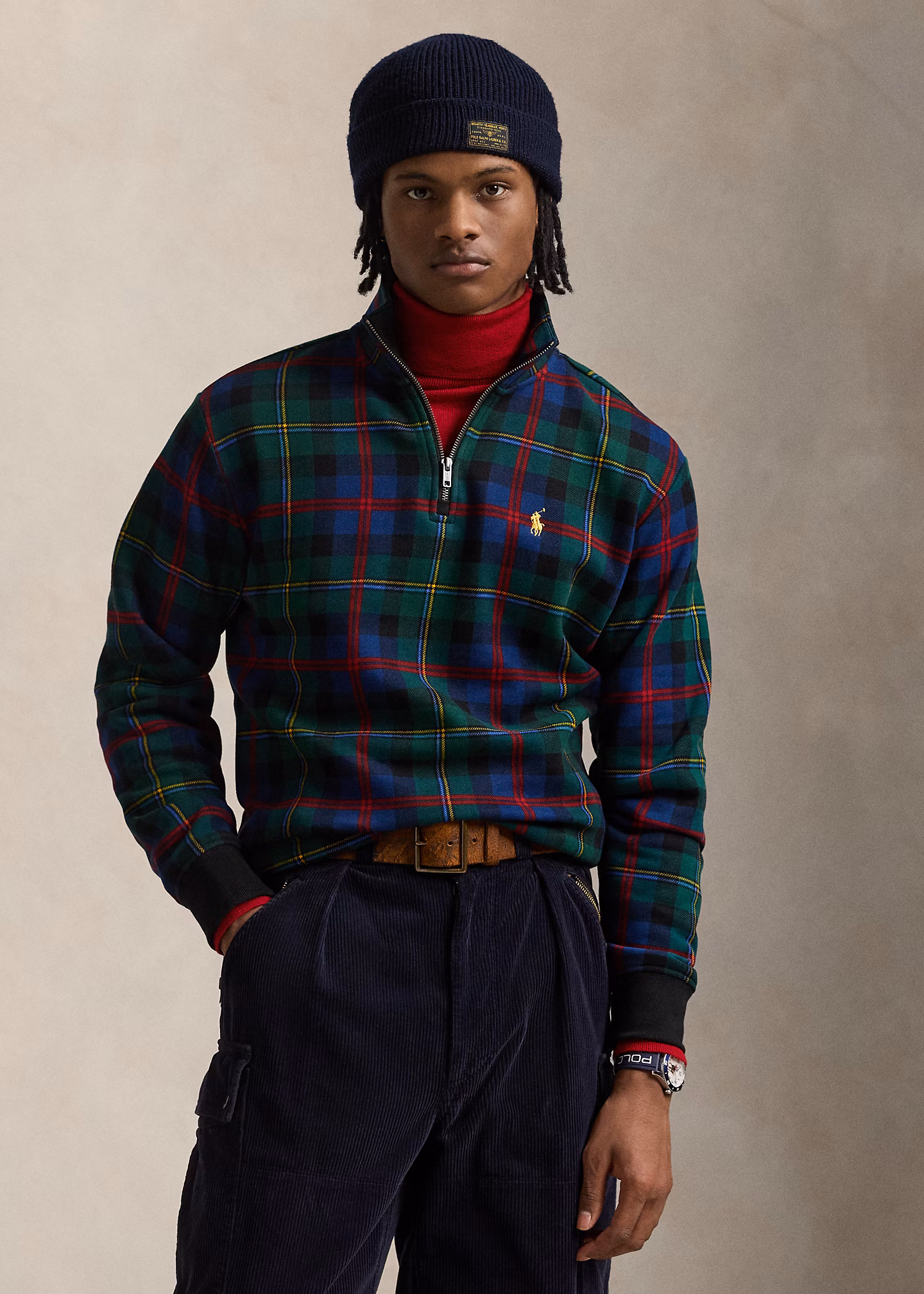 Fleece-Sweatshirt mit Karomuster - RALPH LAUREN OUTLET