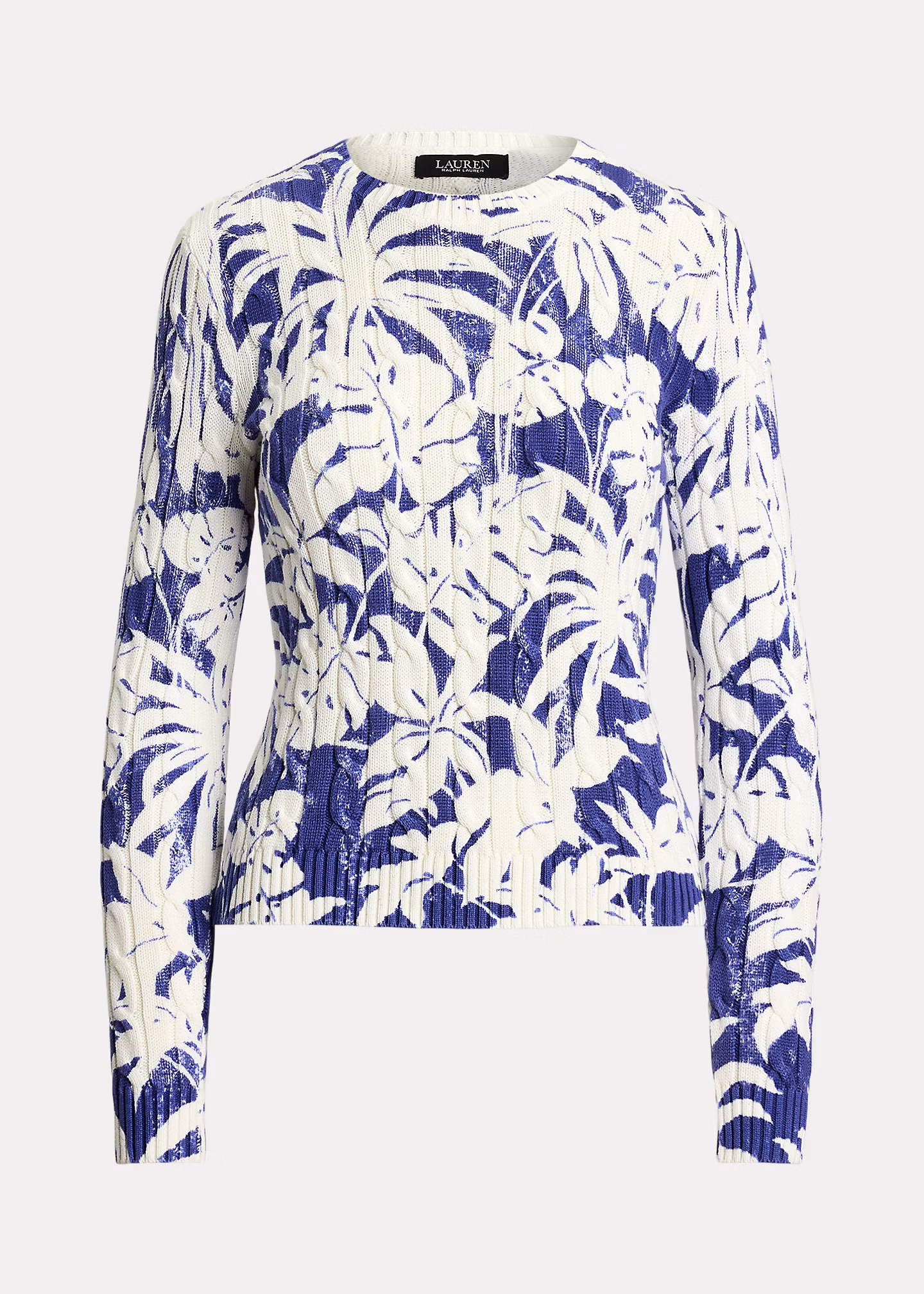 Pullover mit Zopfmuster und Druck - RALPH LAUREN OUTLET