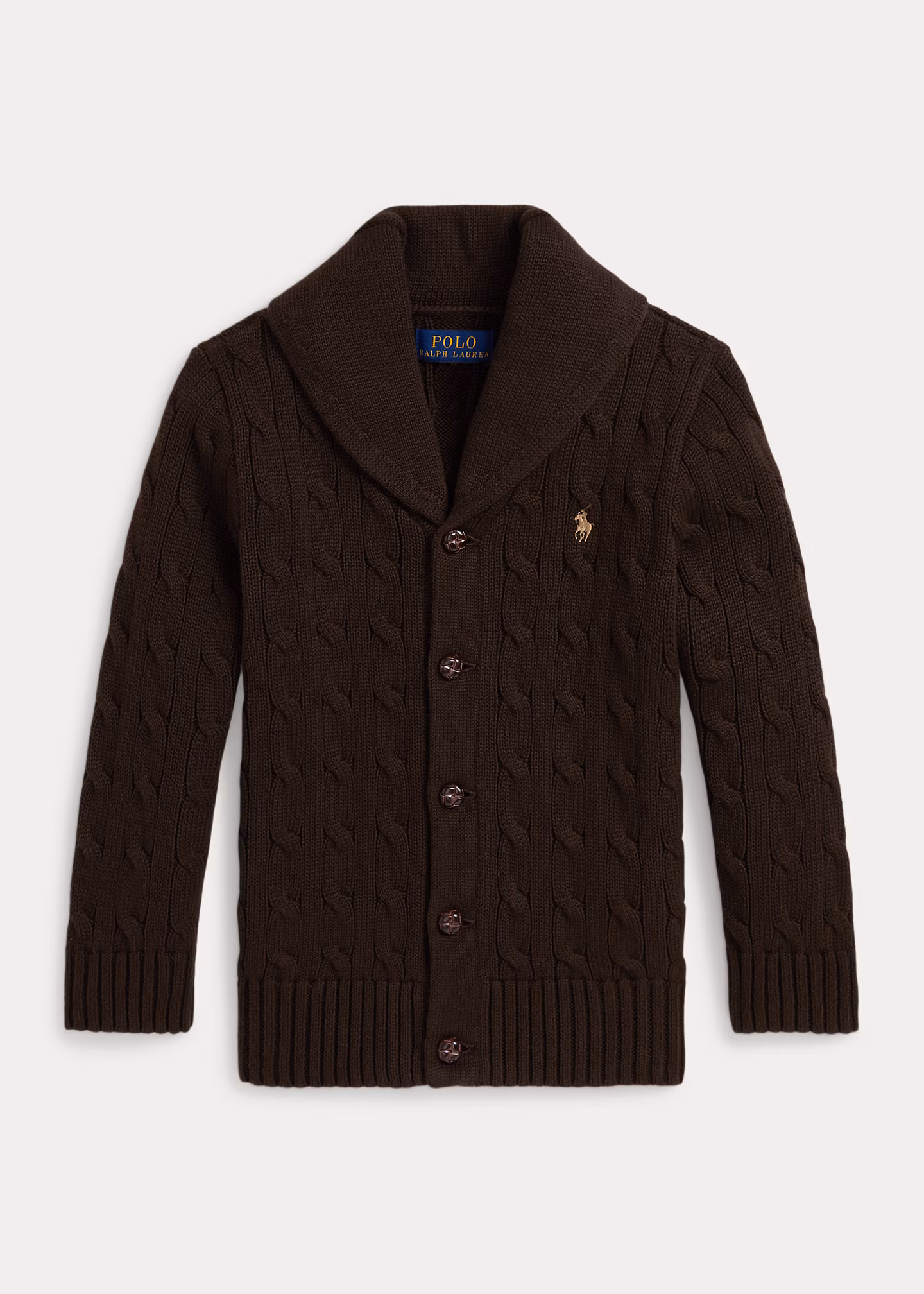 Baumwollstrickjacke mit Zopfmuster - RALPH LAUREN OUTLET