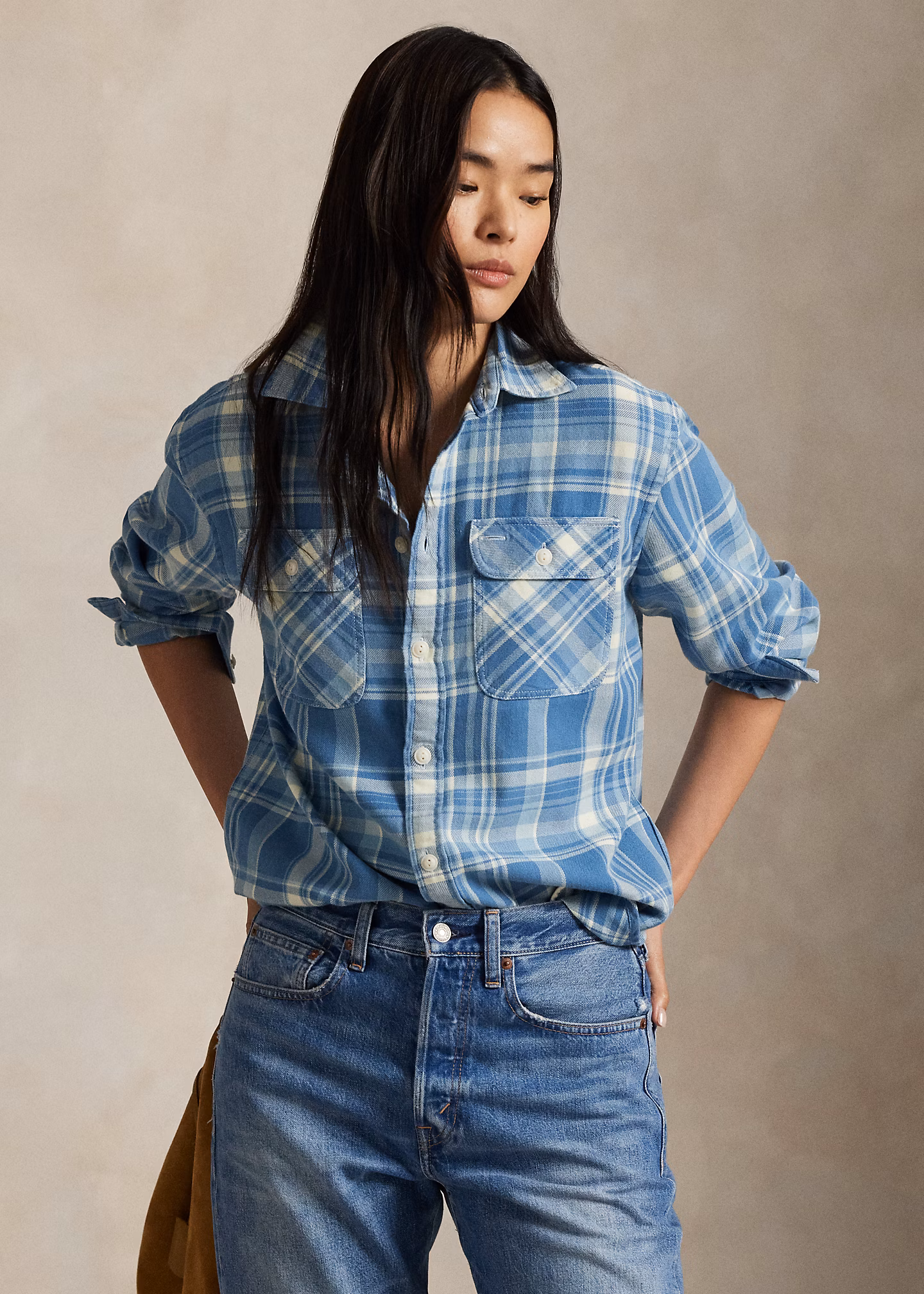 Karo-Arbeitshemd aus Baumwolltwill - RALPH LAUREN OUTLET