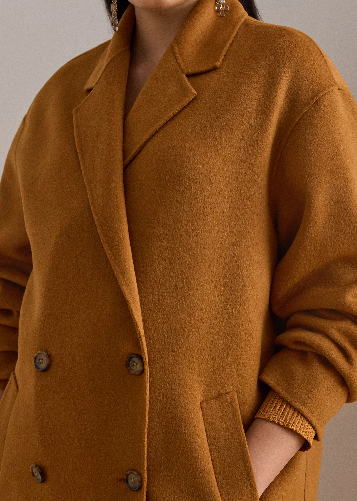 Zweireihiger Kokon-Mantel mit Wolle - RALPH LAUREN OUTLET