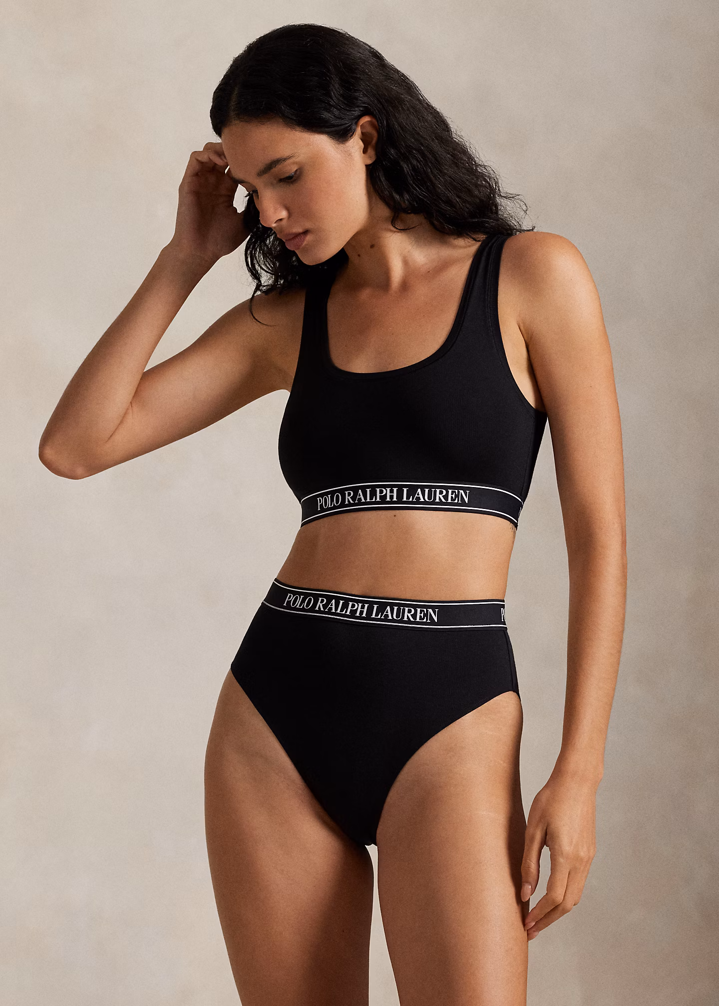 Tanga mit hoher Leibhöhe und Logo - RALPH LAUREN OUTLET