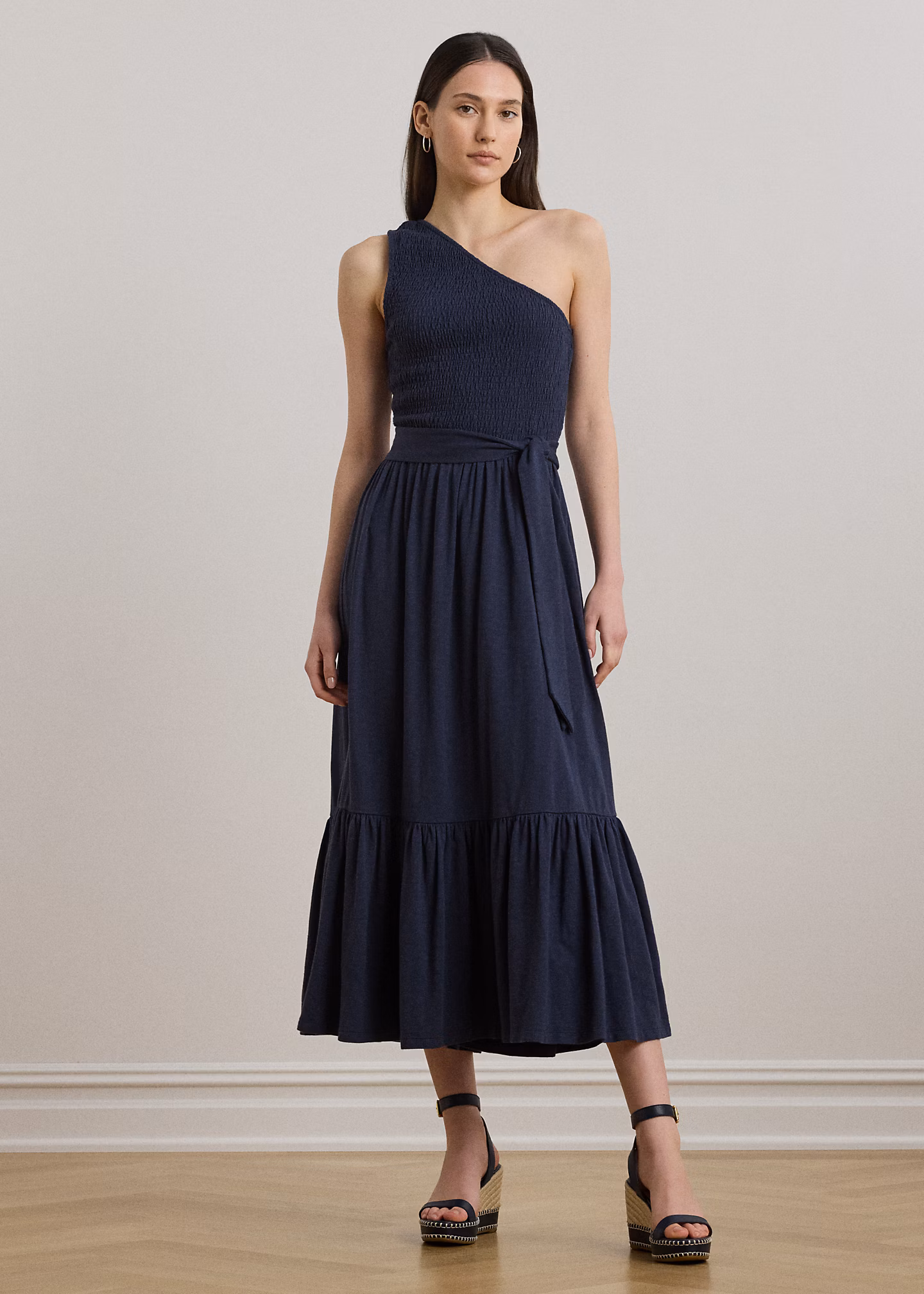 Einschultriges Jerseykleid mit Gürtel - RALPH LAUREN OUTLET