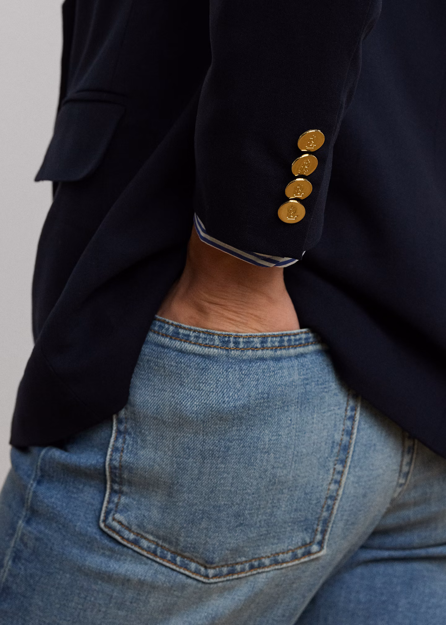 Zweireihiger Blazer aus Wollkrepp - RALPH LAUREN OUTLET