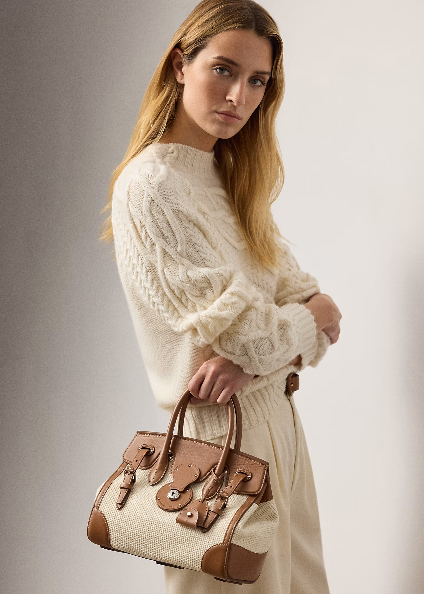 Tasche Soft Ricky 27 mit Lederbesatz - RALPH LAUREN OUTLET