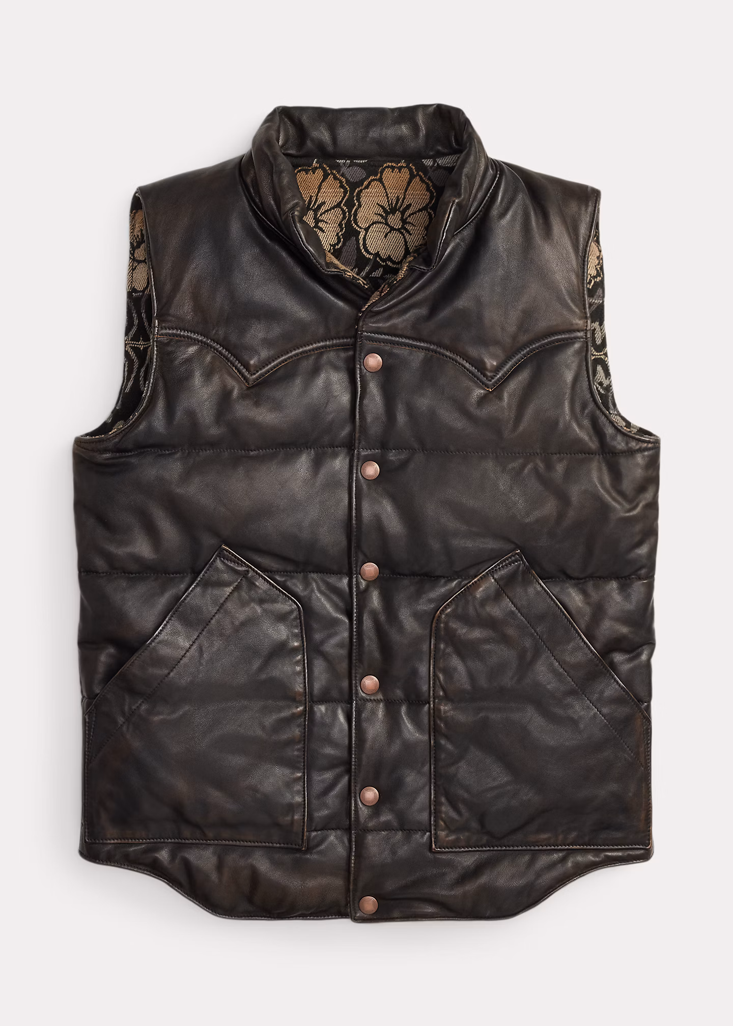 Wendbare Leder-Jacquard-Weste - RALPH LAUREN OUTLET