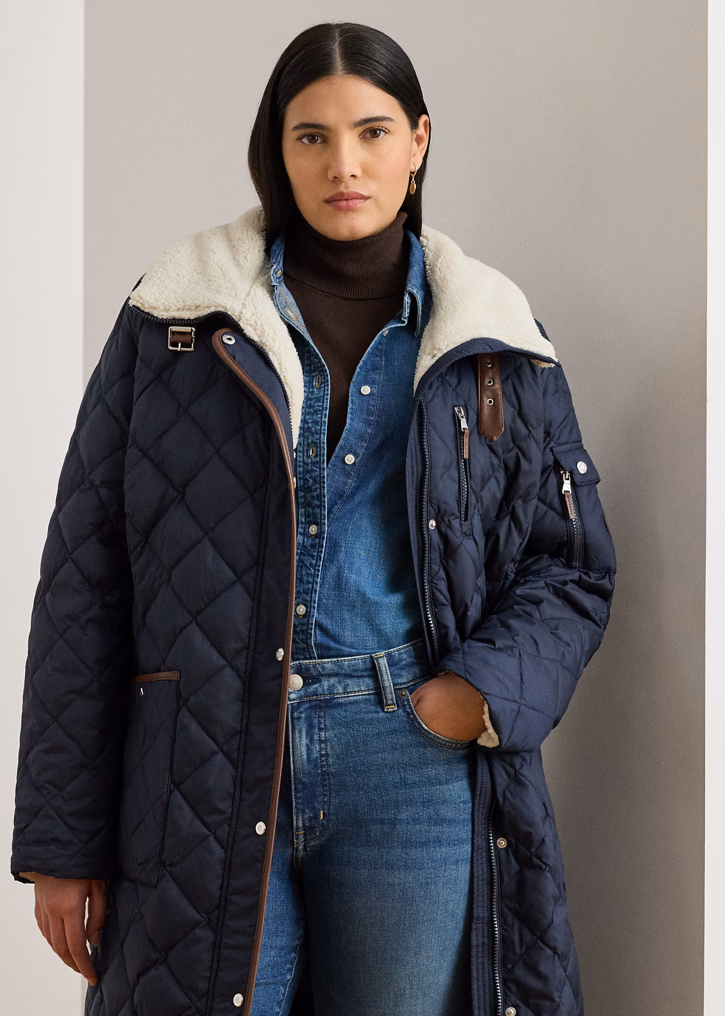 Daunenmantel mit Rautensteppung - RALPH LAUREN OUTLET