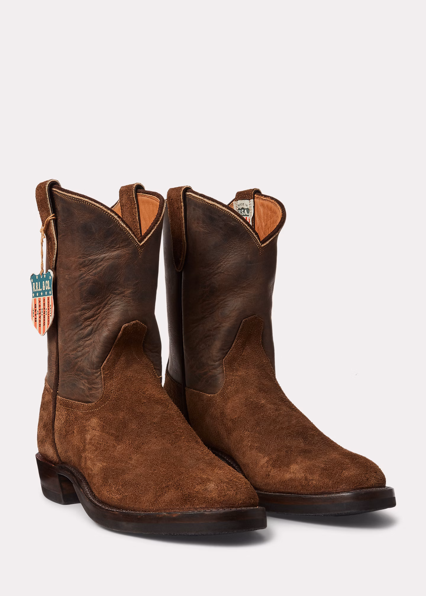 Stiefel aus Rauwildleder und Leder - RALPH LAUREN OUTLET