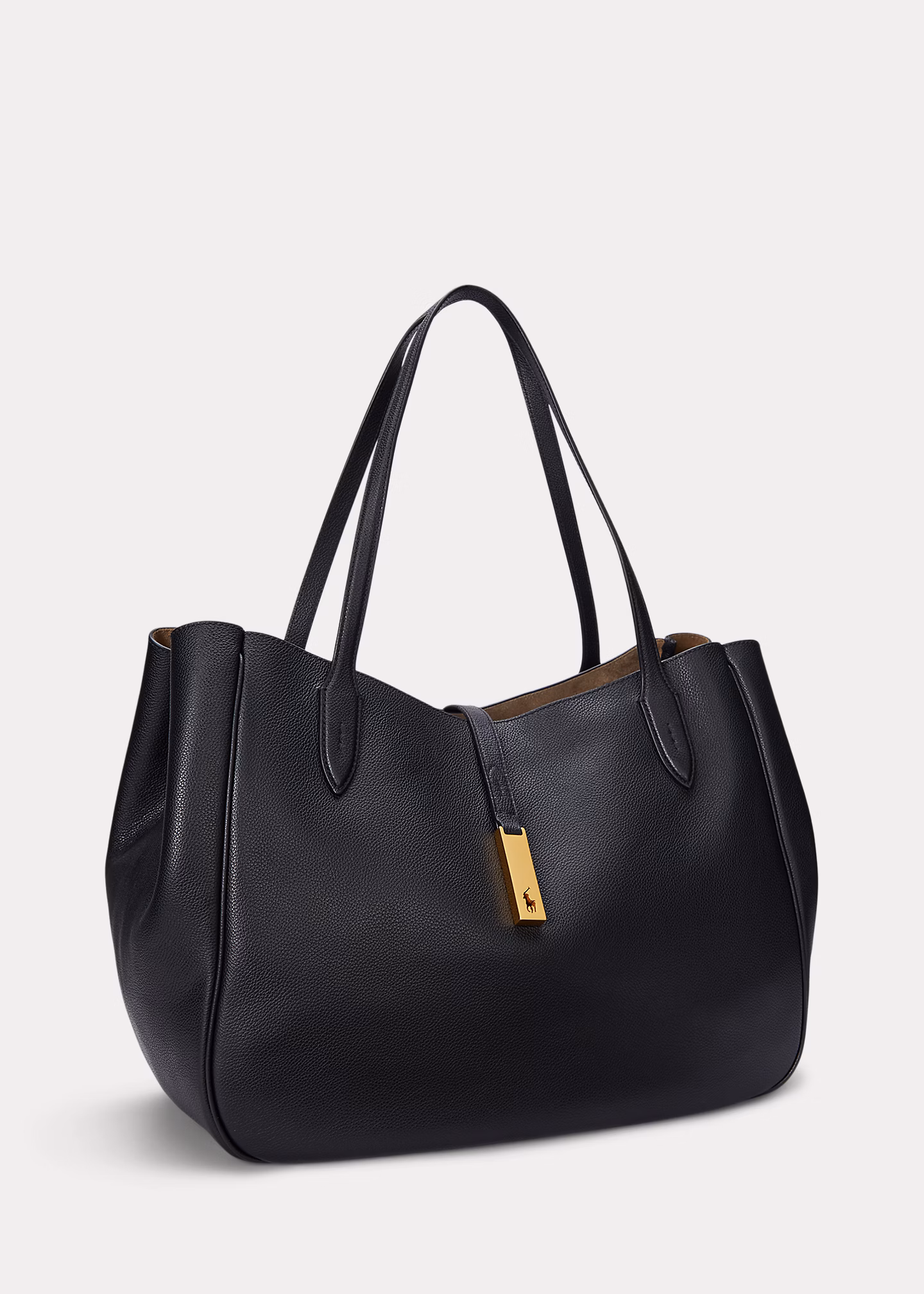 Große Tragetasche Polo ID aus Leder - RALPH LAUREN OUTLET