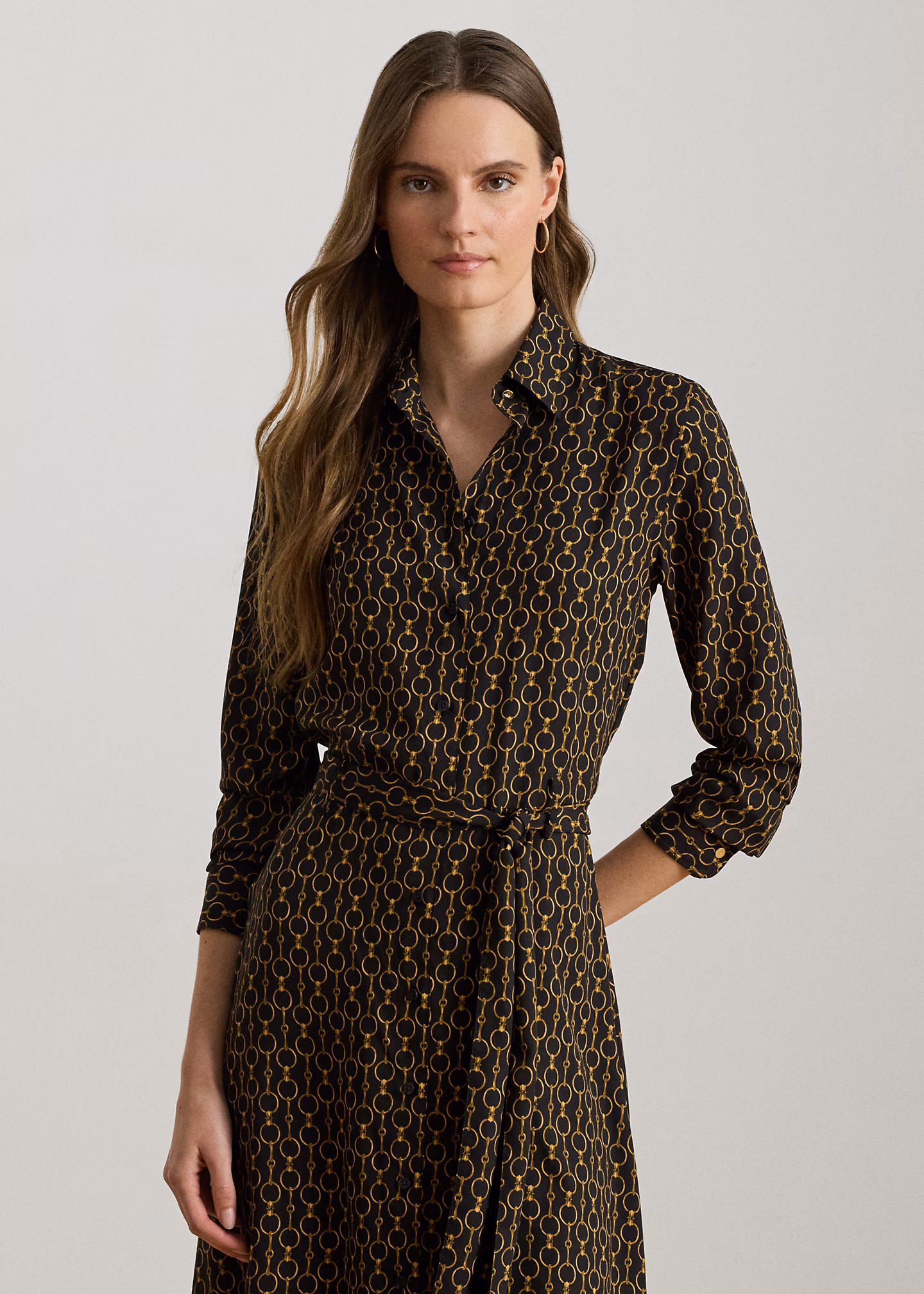 Crêpe-Hemdkleid mit Kettenmuster - RALPH LAUREN OUTLET