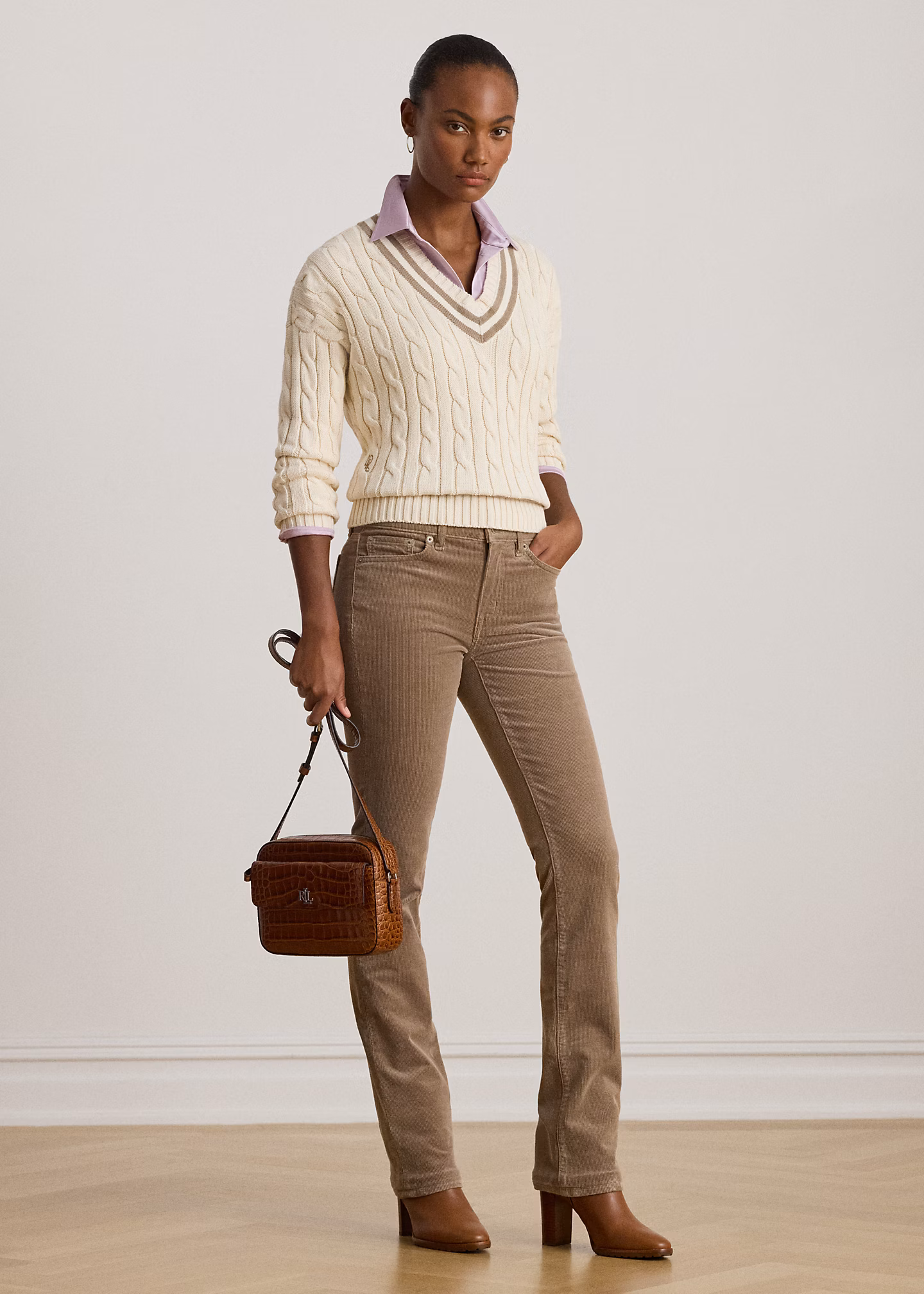 Baumwoll-Cricketpullover mit Zopfmuster - RALPH LAUREN OUTLET