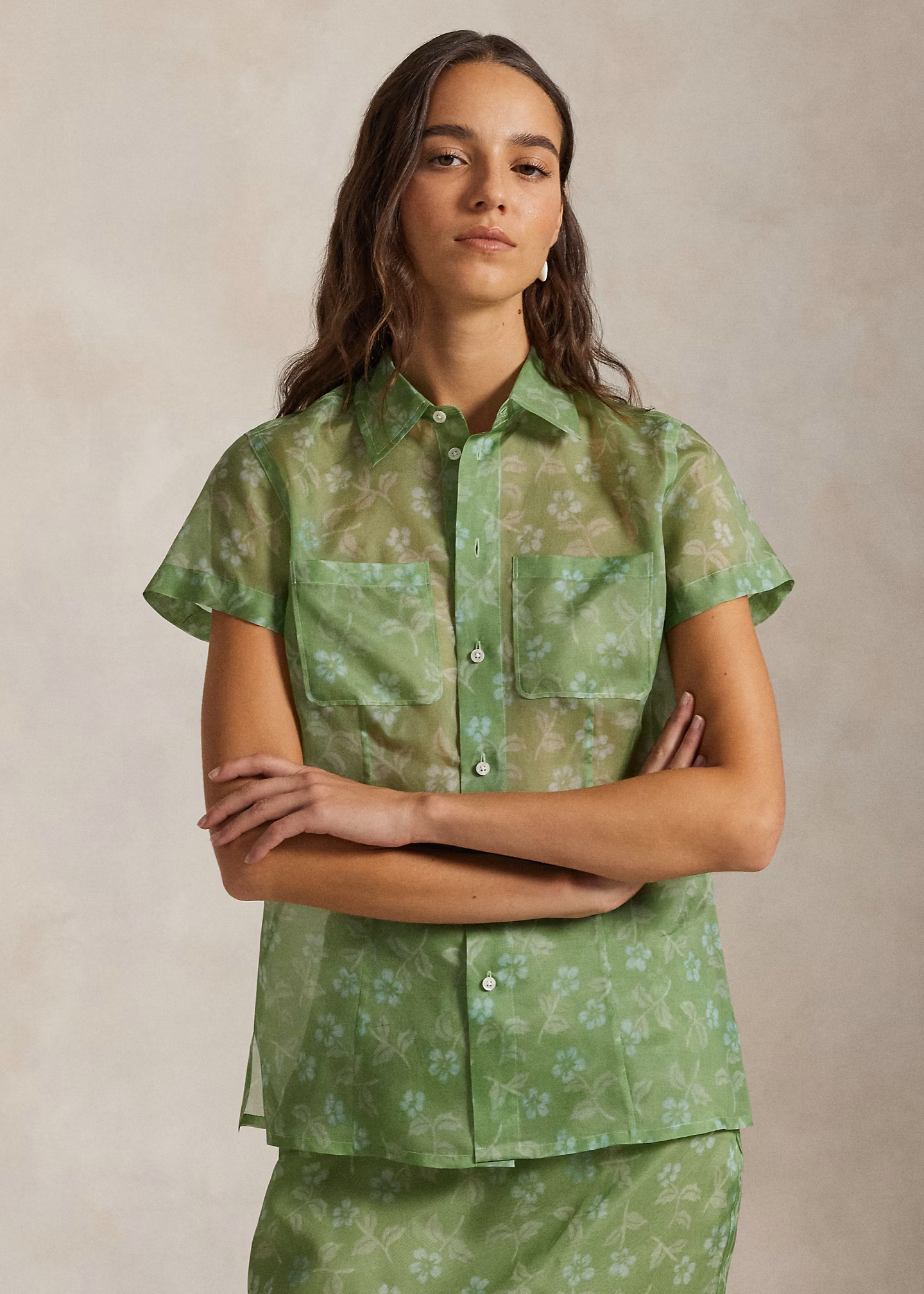 Geblümte Seide-Organza-Hemdbluse - RALPH LAUREN OUTLET