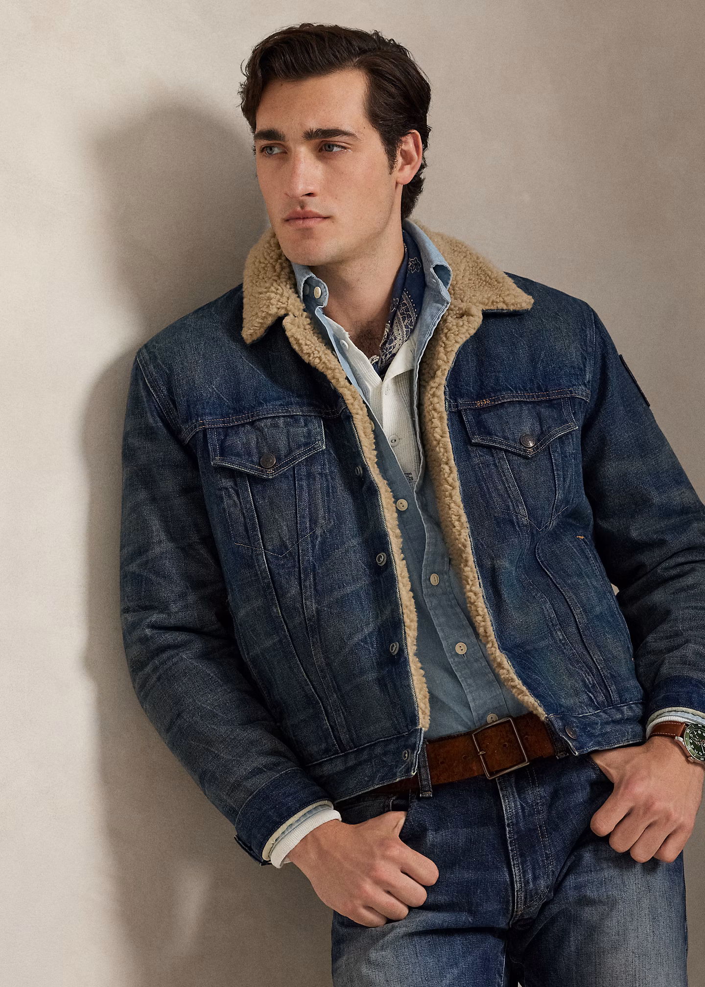 Denim-Truckerjacke mit Fleecefutter - RALPH LAUREN OUTLET